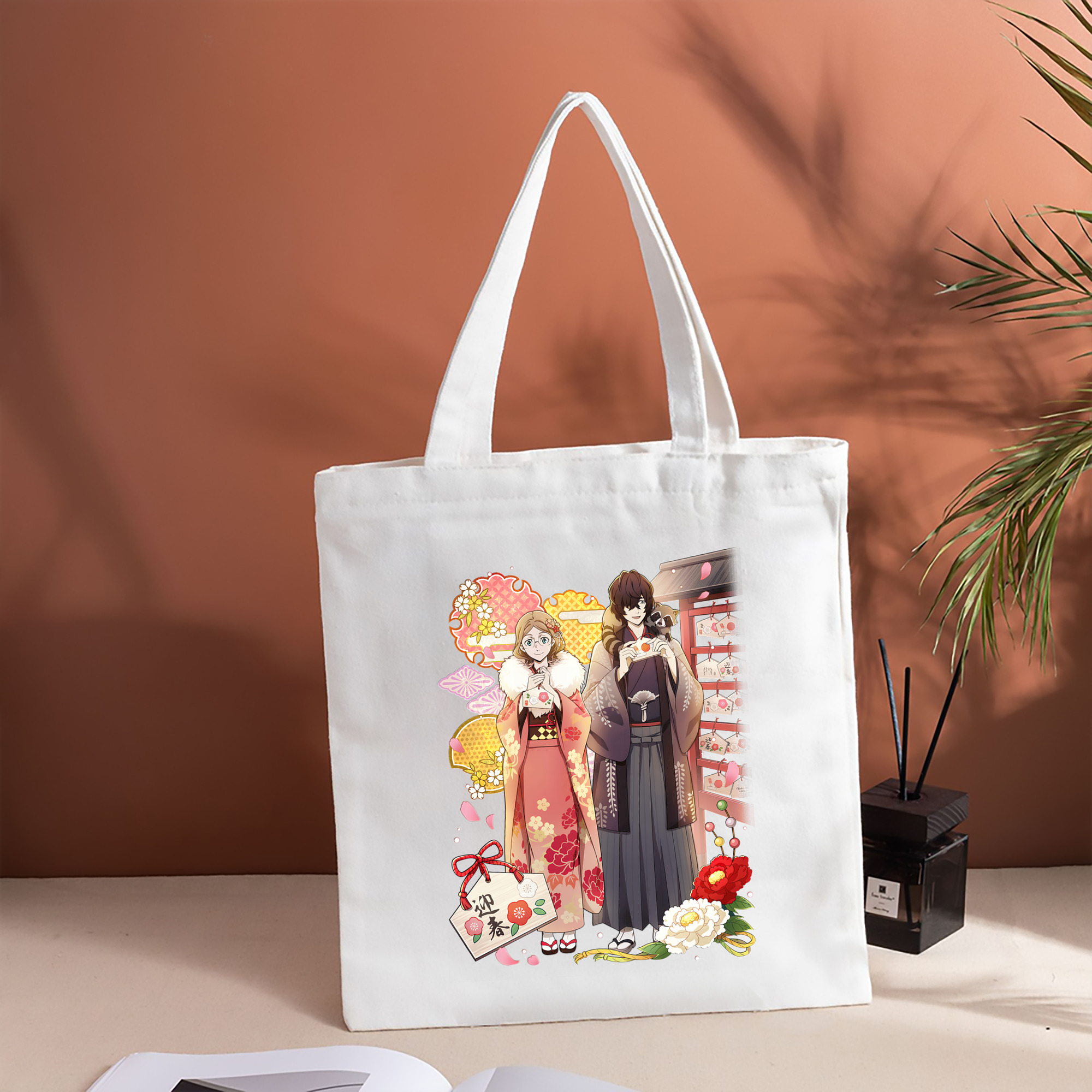 文豪ストレイドッグス Bungo Stray Dogs 縦型キャンバス生地手提げバッグ　トートバッグ