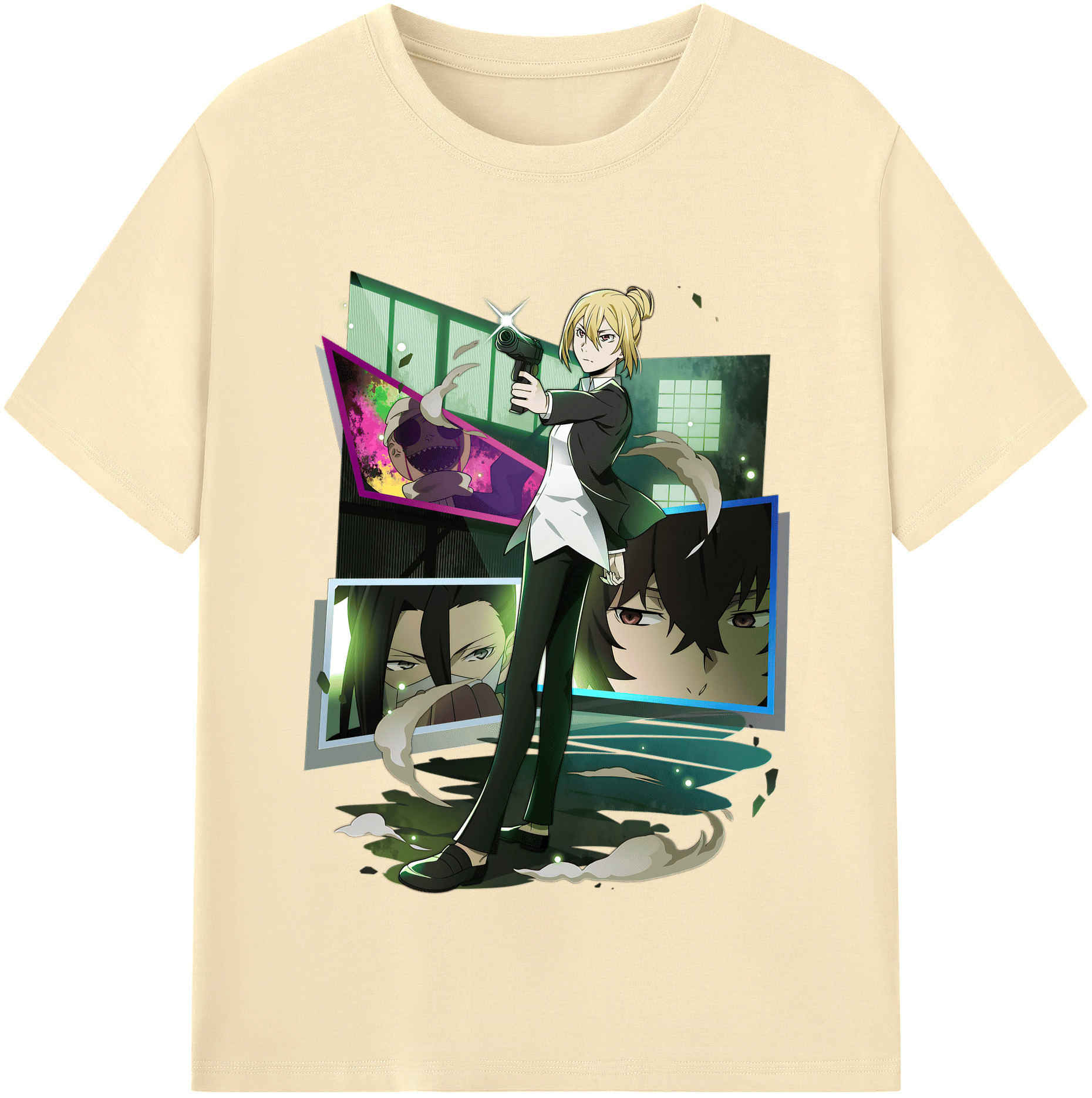 （画像用） 文豪ストレイドッグス Bungo Stray Dogs 綿100％半袖Tシャツ（フロントプリント）