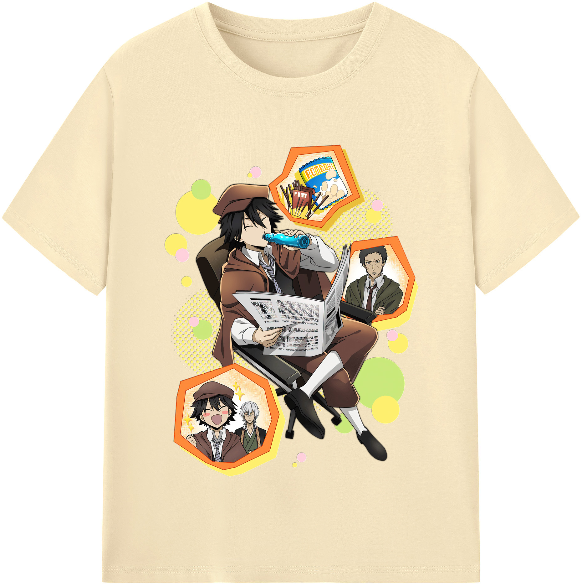 （画像用） 文豪ストレイドッグス Bungo Stray Dogs 綿100％半袖Tシャツ（フロントプリント）