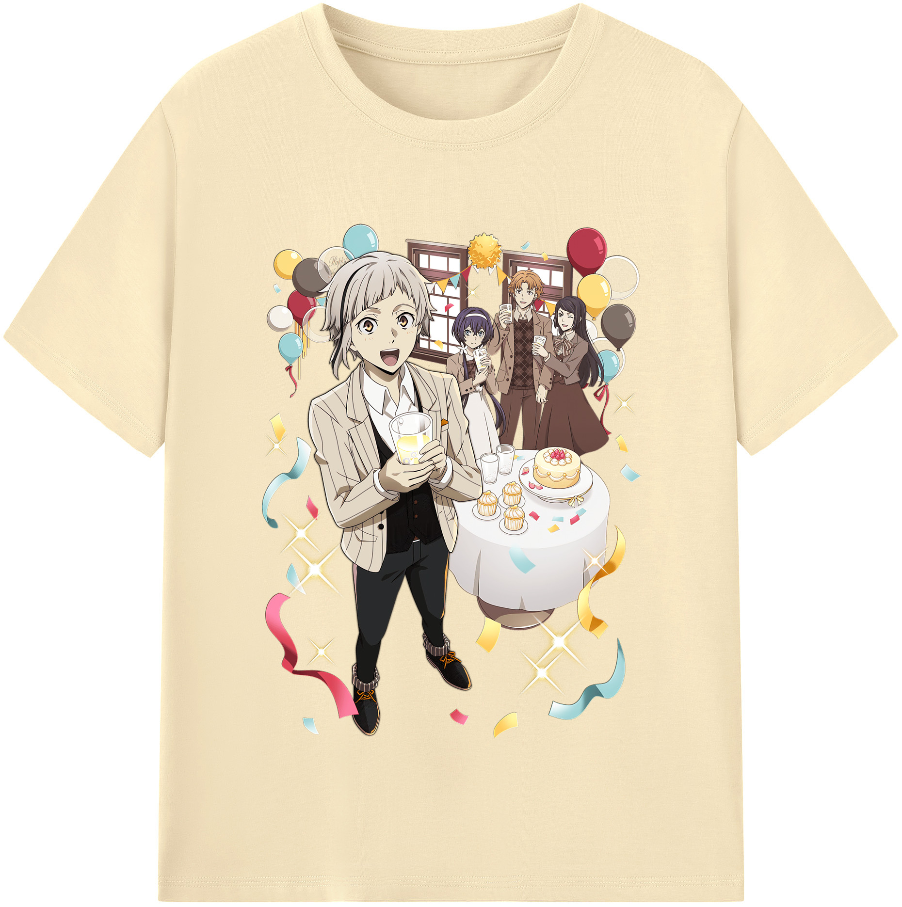 （画像用） 文豪ストレイドッグス Bungo Stray Dogs 綿100％半袖Tシャツ（フロントプリント）