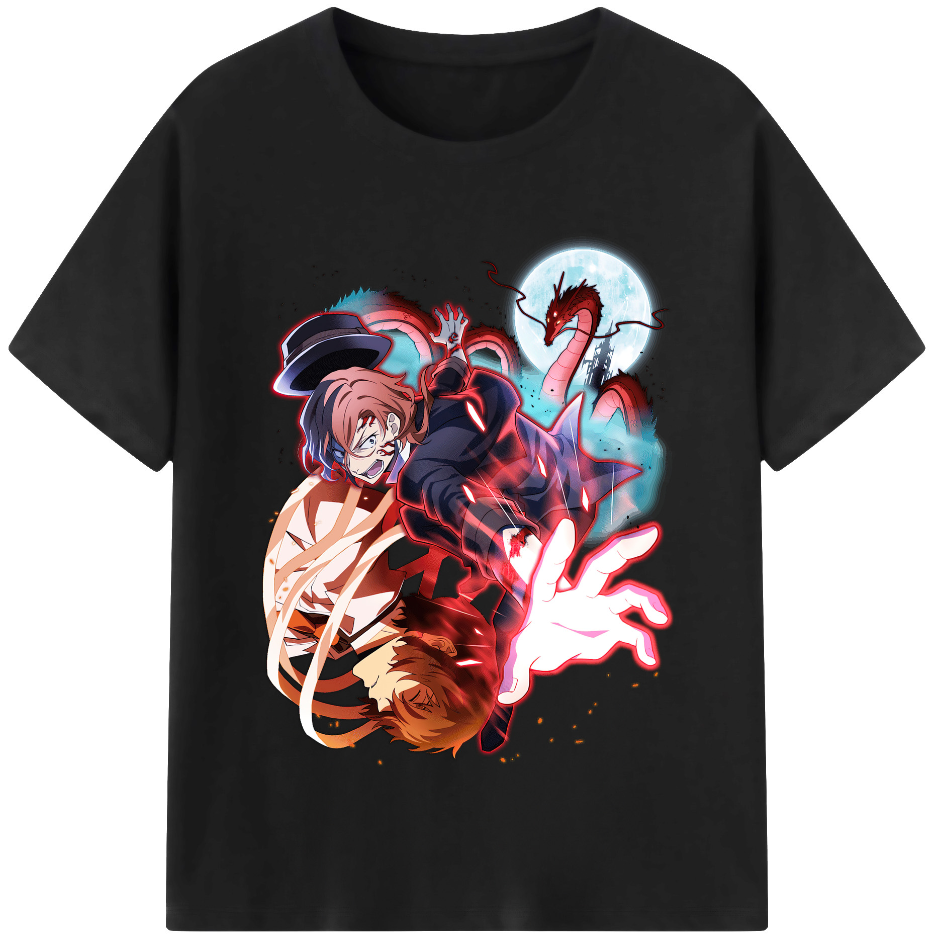 （画像用） 文豪ストレイドッグス Bungo Stray Dogs 綿100％半袖Tシャツ（フロントプリント）