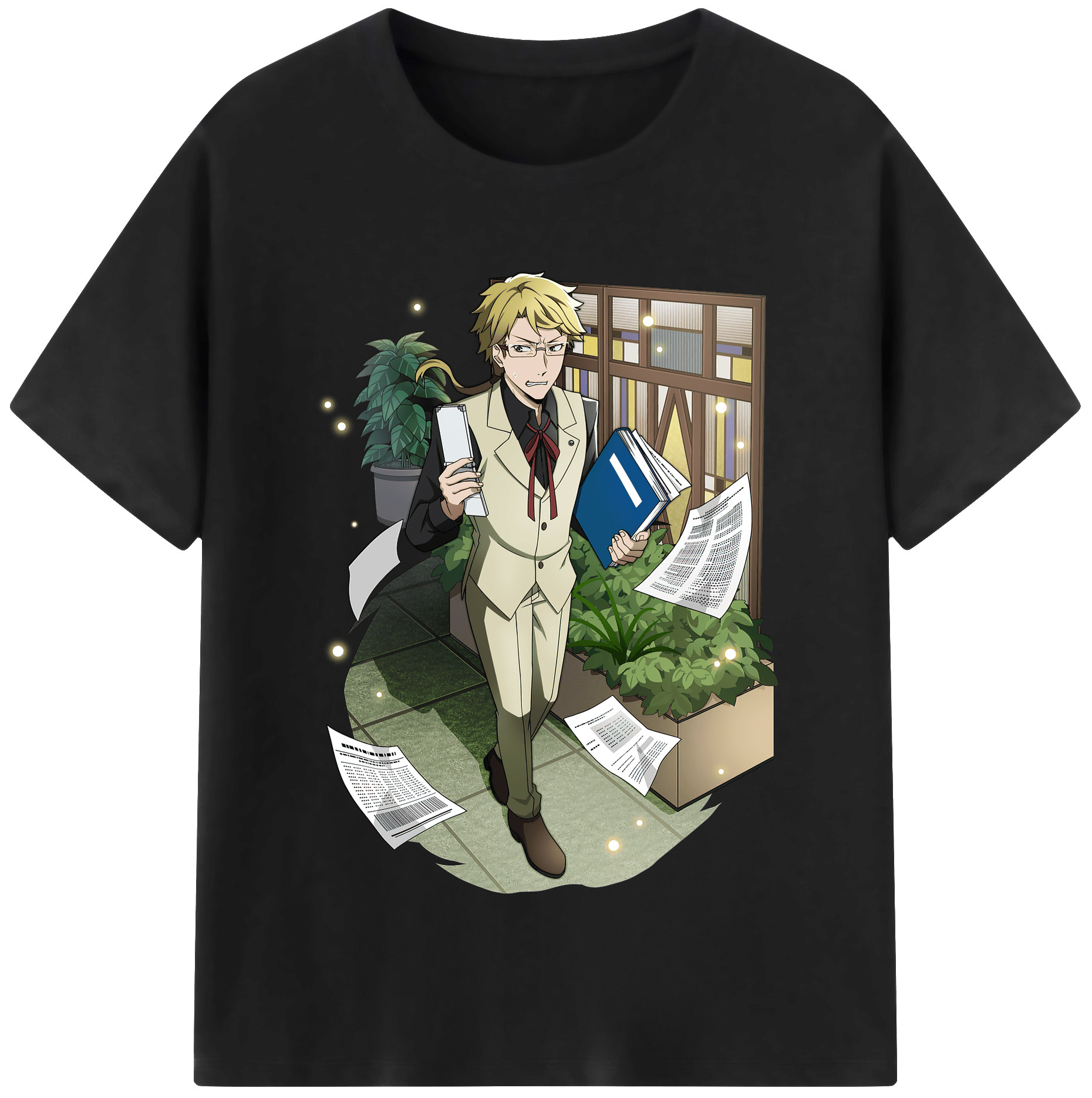 （画像用） 文豪ストレイドッグス Bungo Stray Dogs 綿100％半袖Tシャツ（フロントプリント）