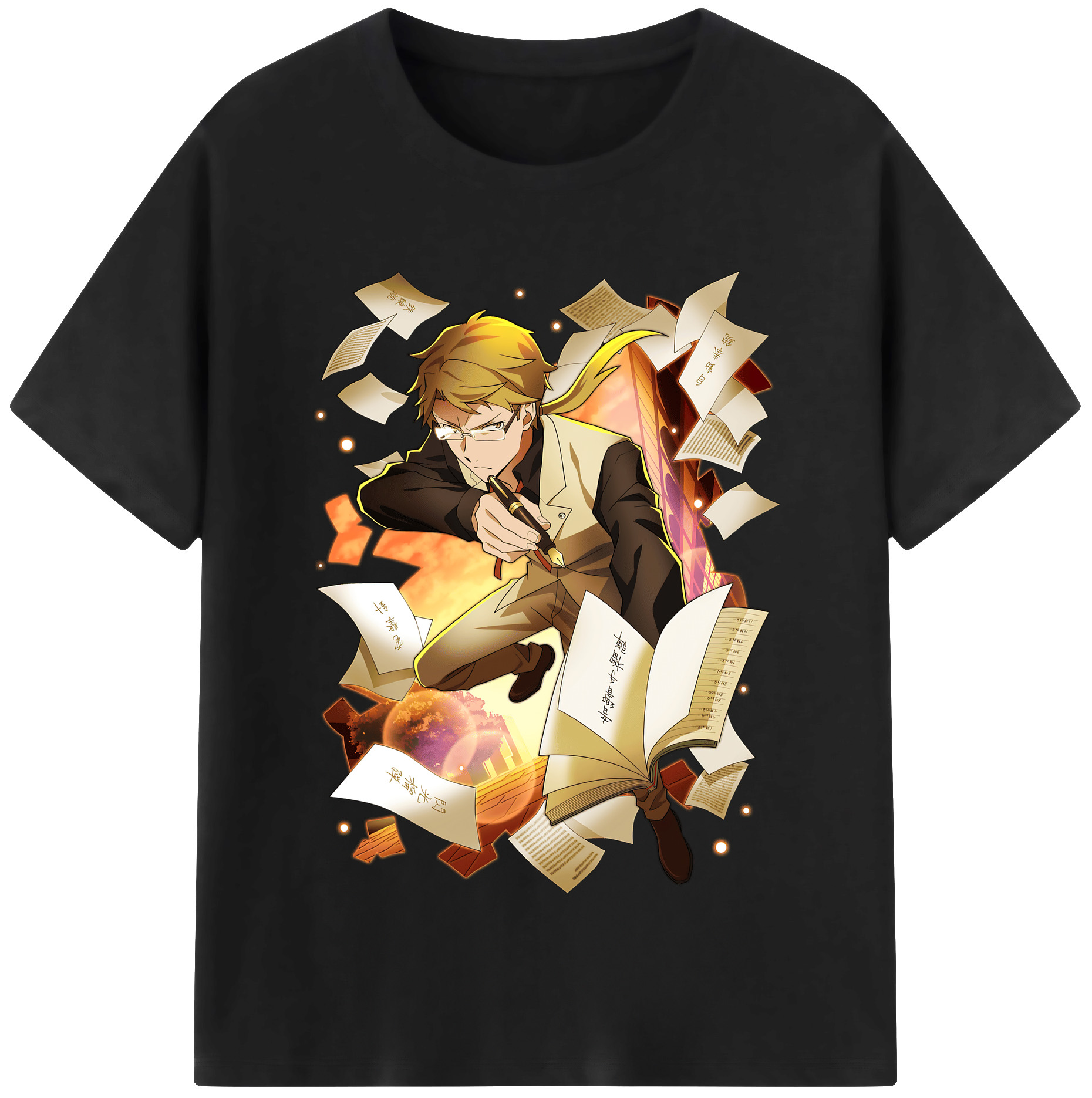 （画像用） 文豪ストレイドッグス Bungo Stray Dogs 綿100％半袖Tシャツ（フロントプリント）