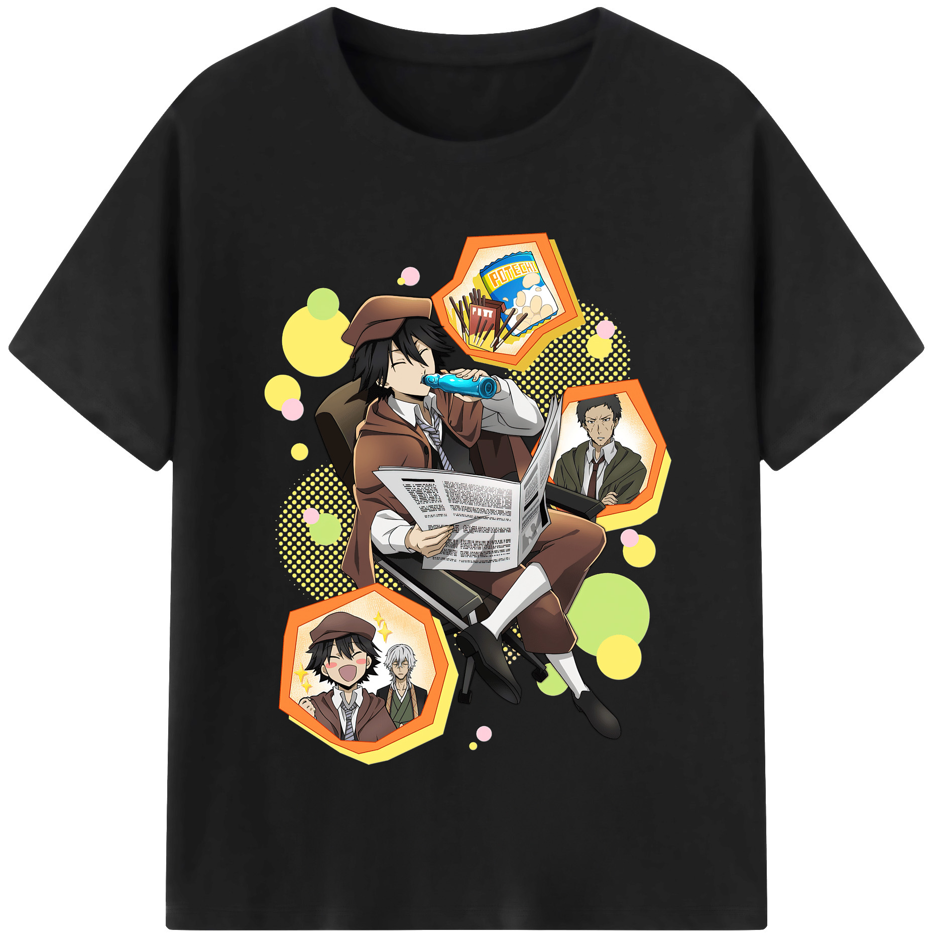 （画像用） 文豪ストレイドッグス Bungo Stray Dogs 綿100％半袖Tシャツ（フロントプリント）