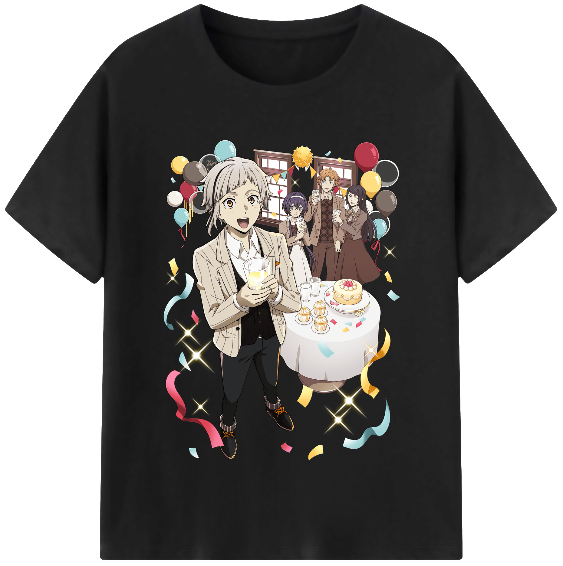 （画像用） 文豪ストレイドッグス Bungo Stray Dogs 綿100％半袖Tシャツ（フロントプリント）