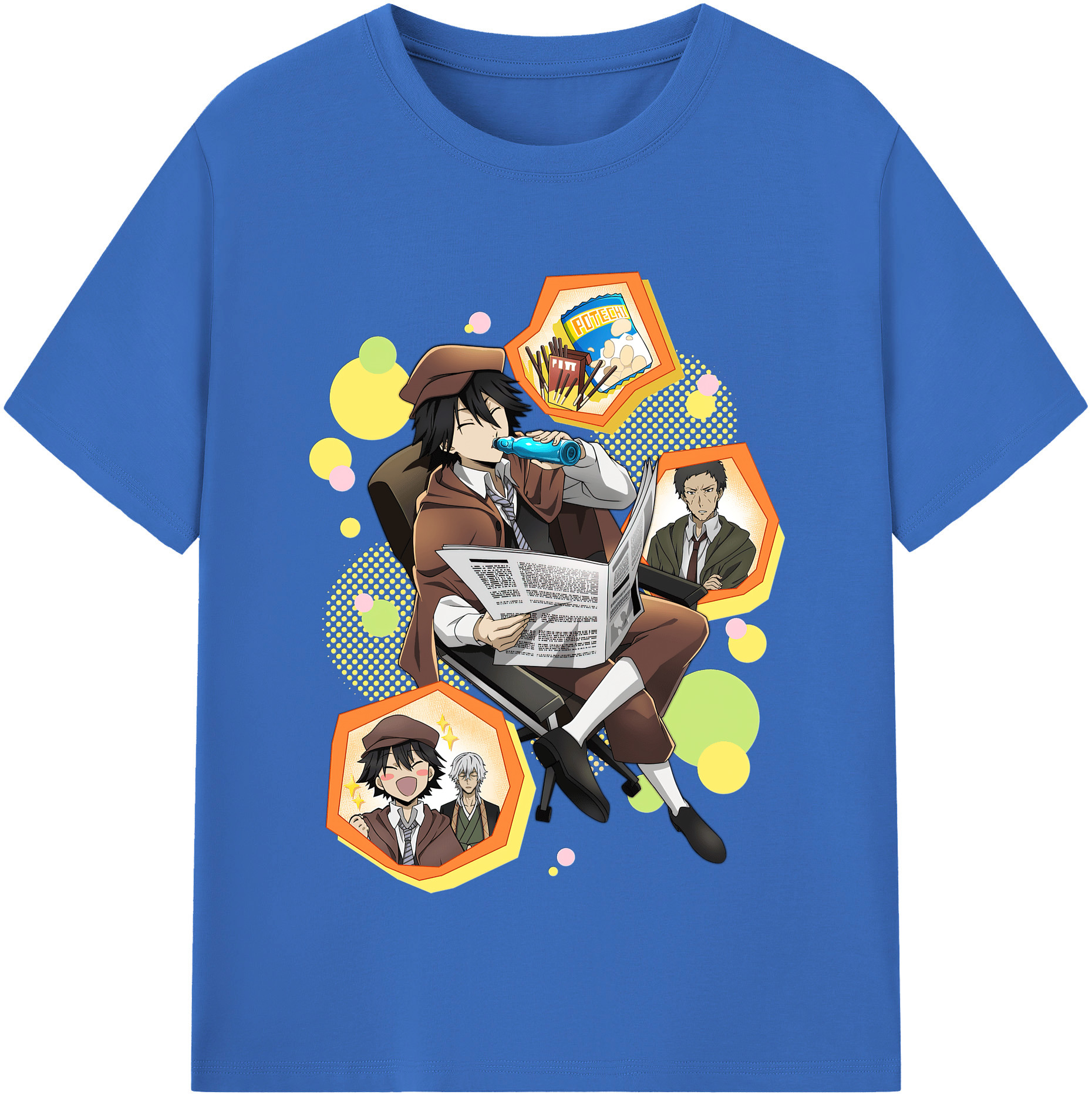 （画像用） 文豪ストレイドッグス Bungo Stray Dogs 綿100％半袖Tシャツ（フロントプリント）