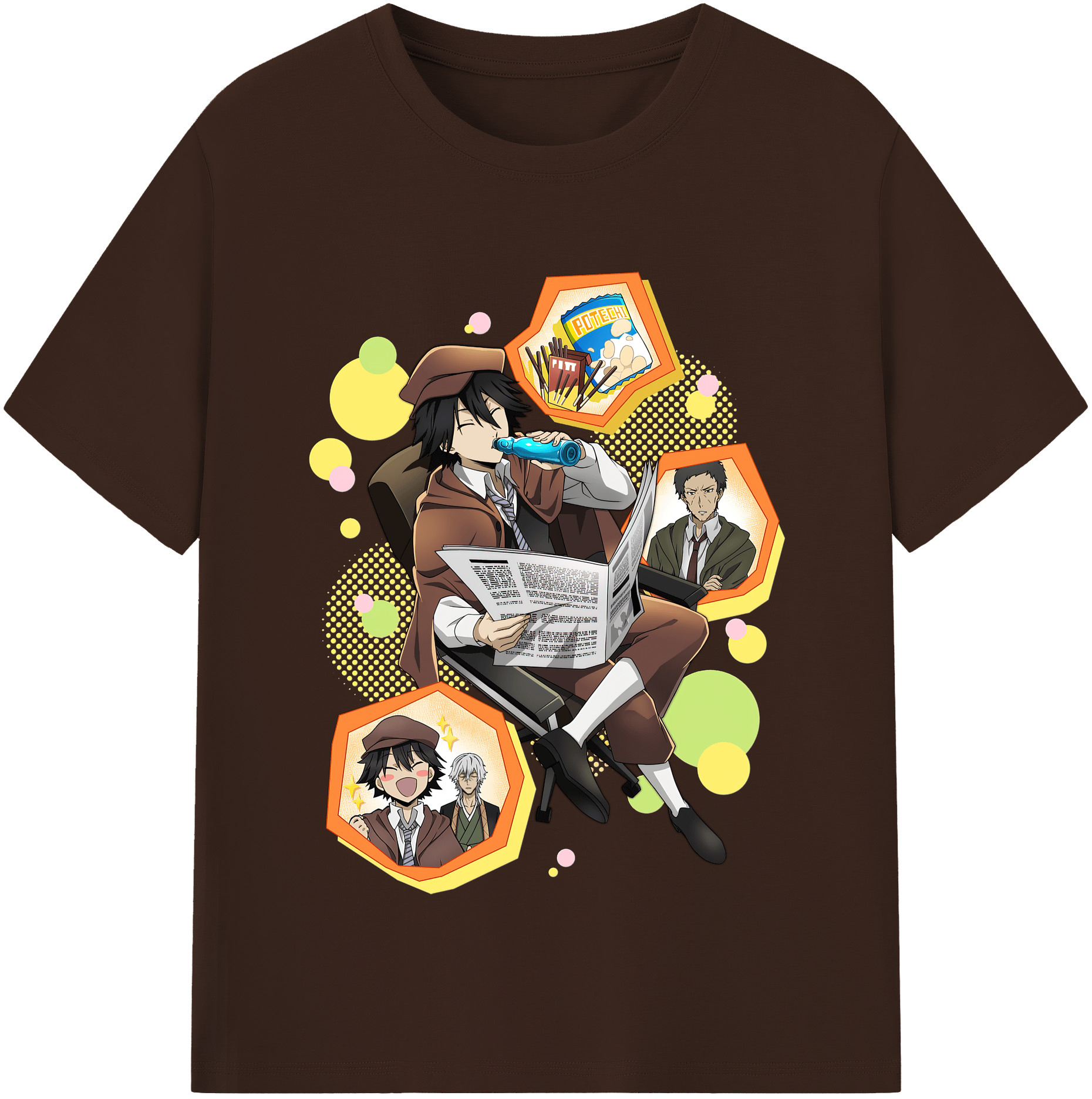 （画像用） 文豪ストレイドッグス Bungo Stray Dogs 綿100％半袖Tシャツ（フロントプリント）