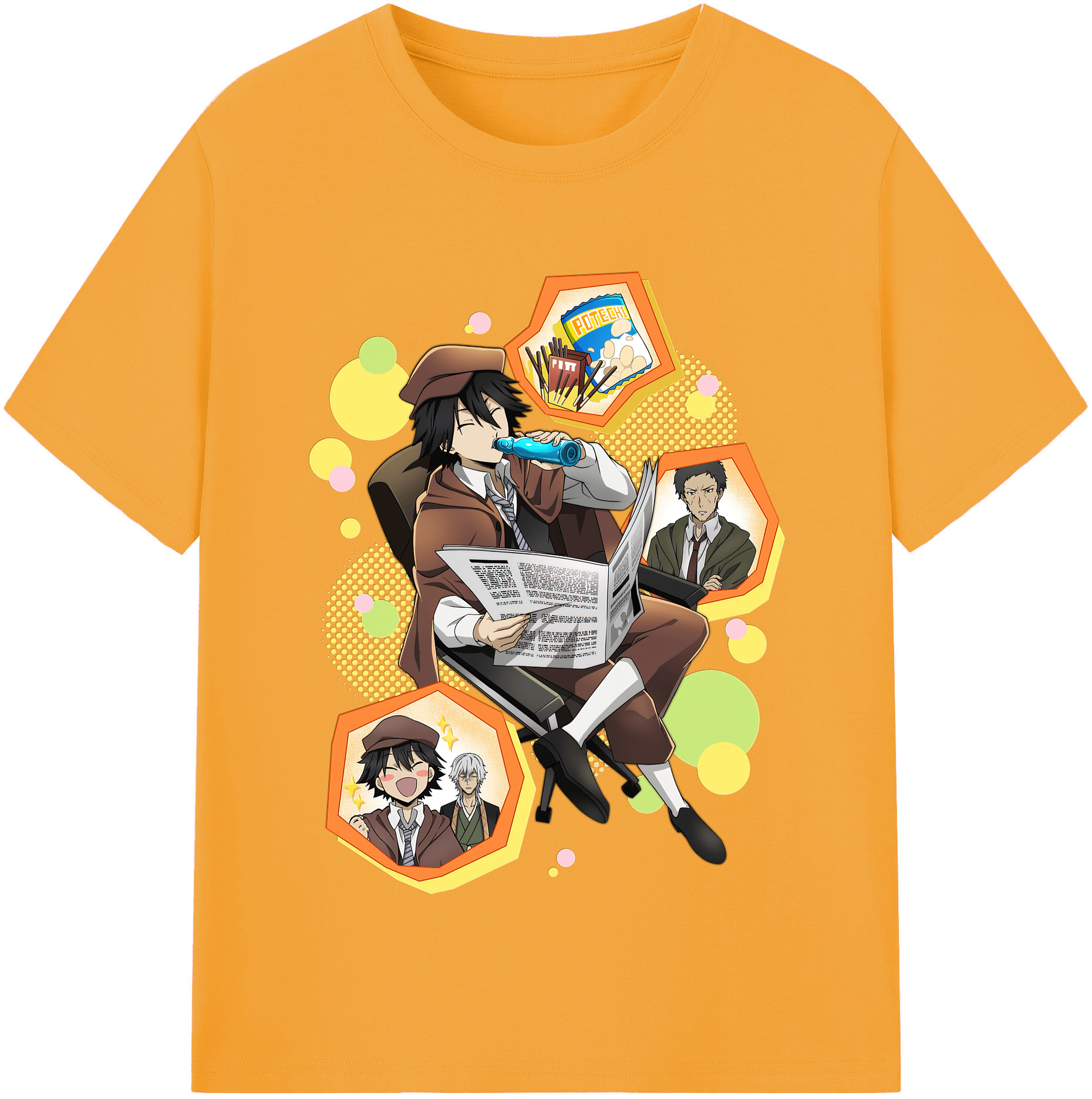 （画像用） 文豪ストレイドッグス Bungo Stray Dogs 綿100％半袖Tシャツ（フロントプリント）