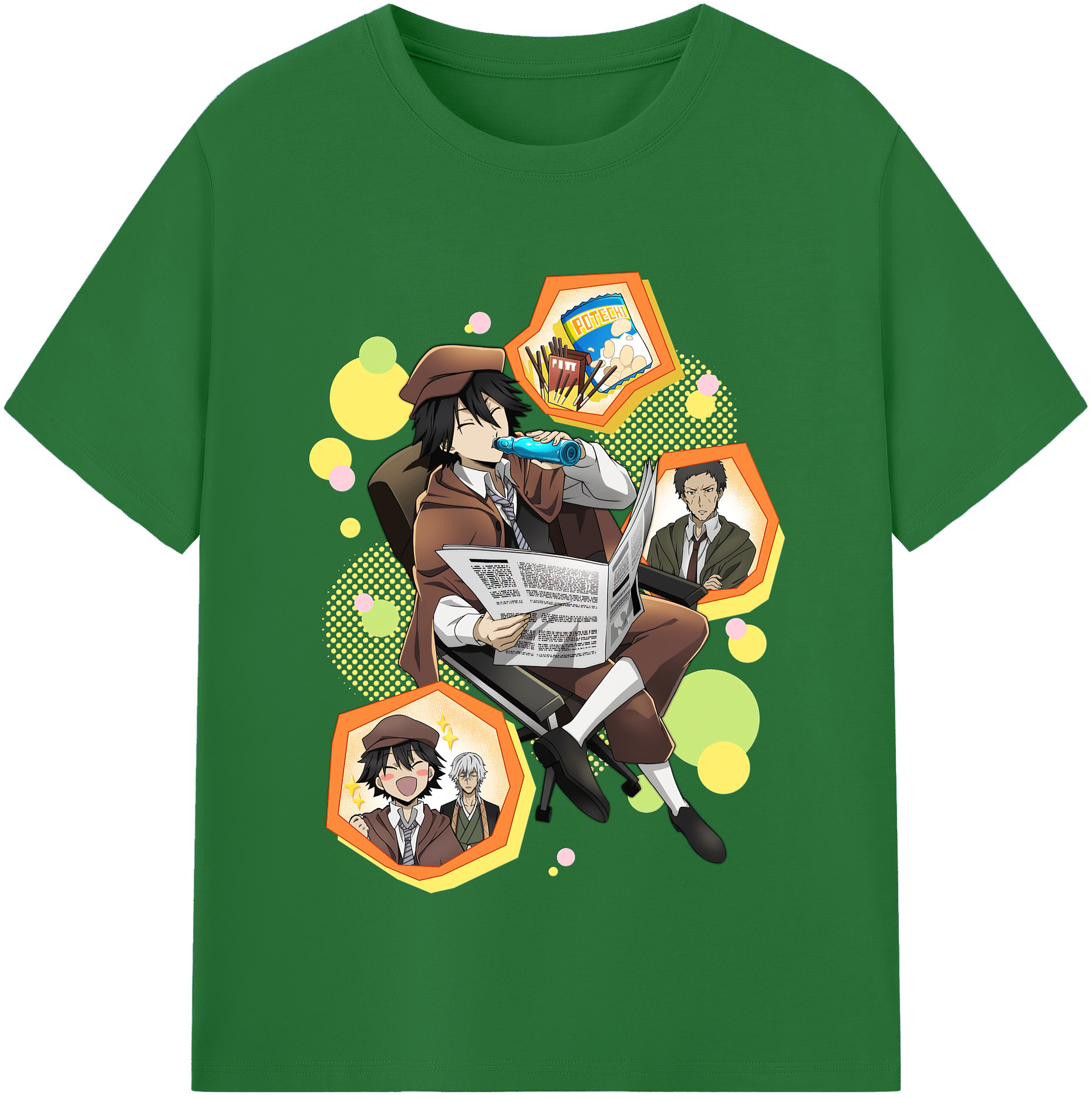 （画像用） 文豪ストレイドッグス Bungo Stray Dogs 綿100％半袖Tシャツ（フロントプリント）