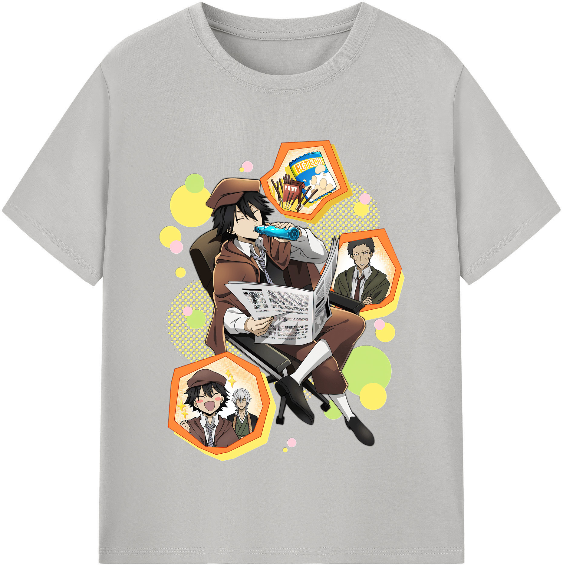 （画像用） 文豪ストレイドッグス Bungo Stray Dogs 綿100％半袖Tシャツ（フロントプリント）