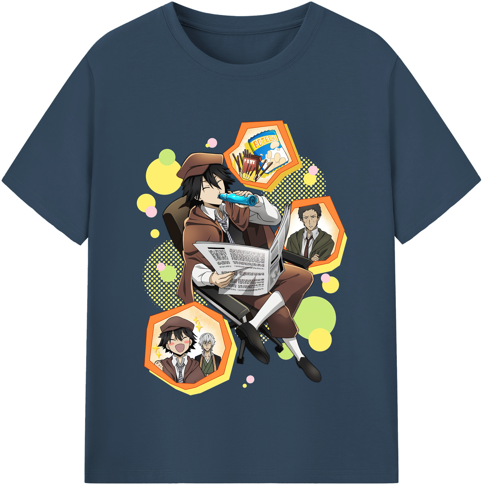 （画像用） 文豪ストレイドッグス Bungo Stray Dogs 綿100％半袖Tシャツ（フロントプリント）