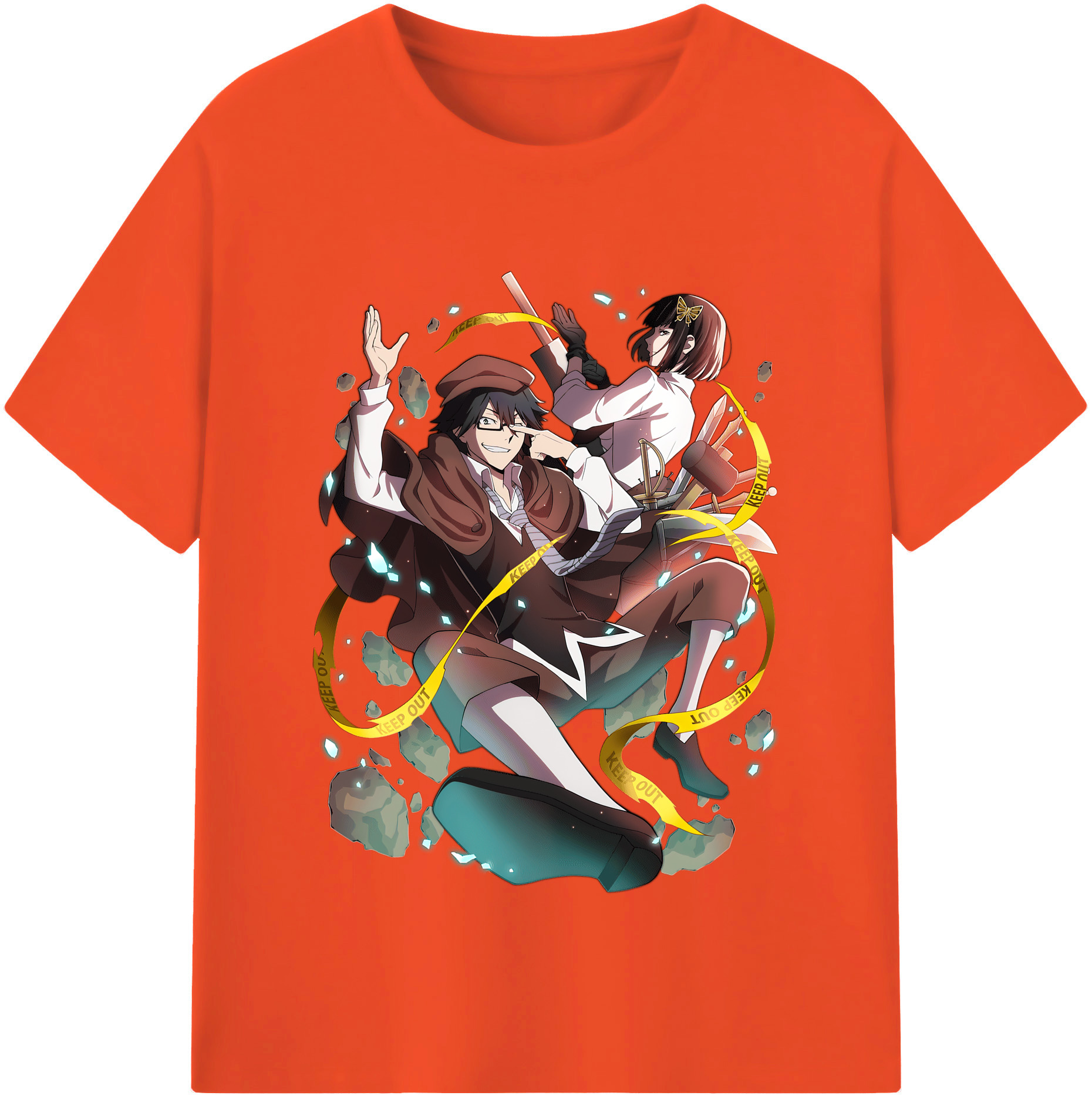 （画像用） 文豪ストレイドッグス Bungo Stray Dogs 綿100％半袖Tシャツ（フロントプリント）