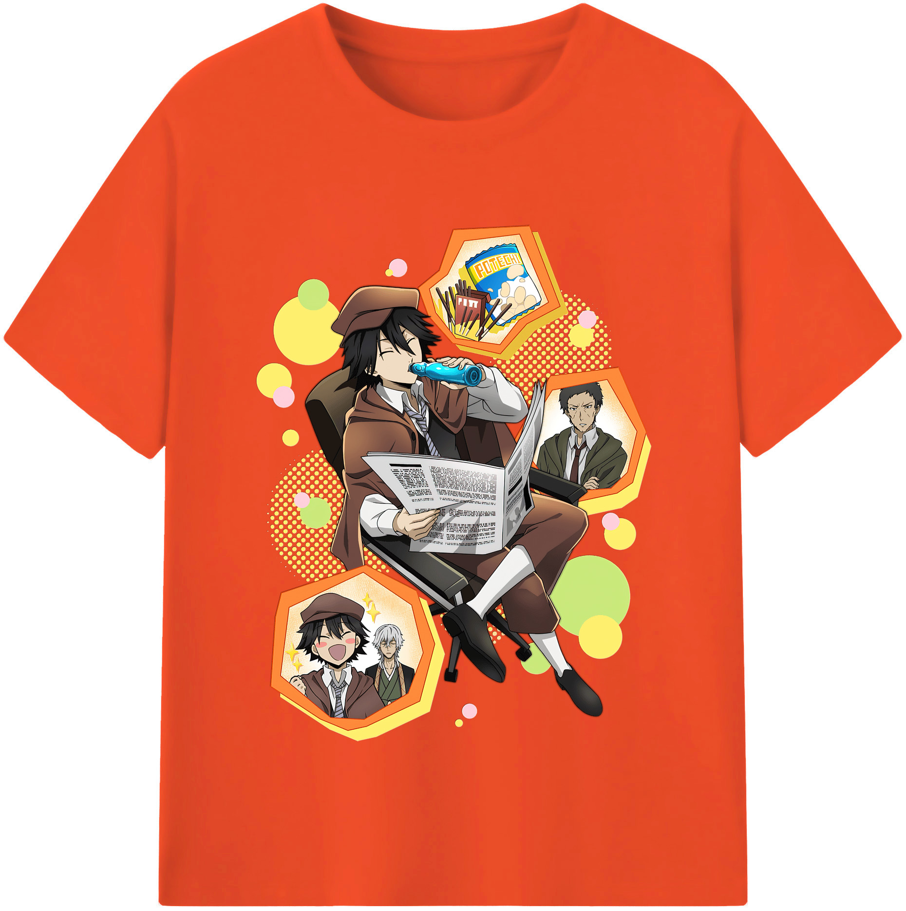 （画像用） 文豪ストレイドッグス Bungo Stray Dogs 綿100％半袖Tシャツ（フロントプリント）