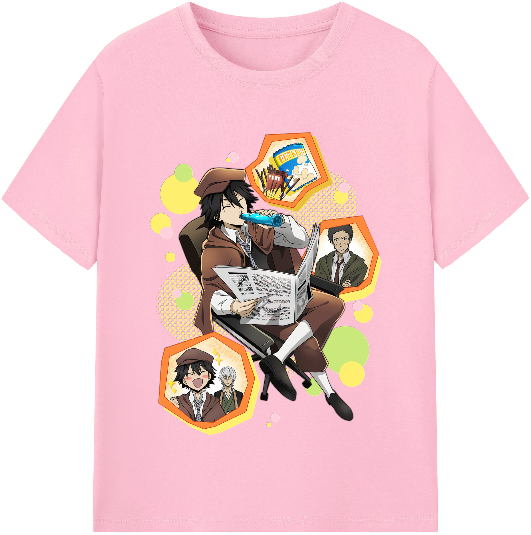 （画像用） 文豪ストレイドッグス Bungo Stray Dogs 綿100％半袖Tシャツ（フロントプリント）
