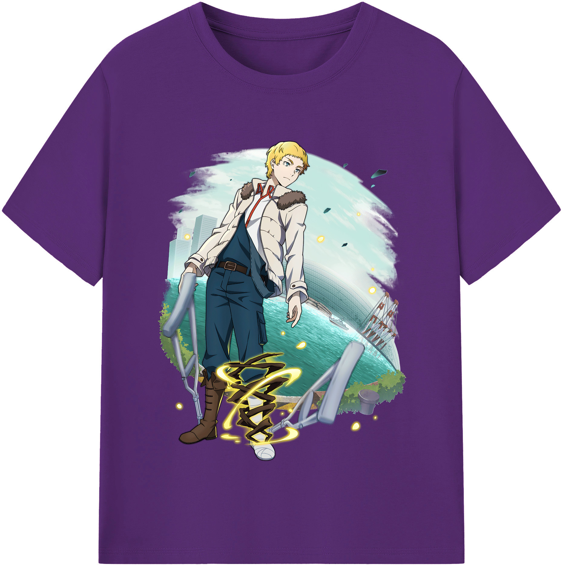 （画像用） 文豪ストレイドッグス Bungo Stray Dogs 綿100％半袖Tシャツ（フロントプリント）