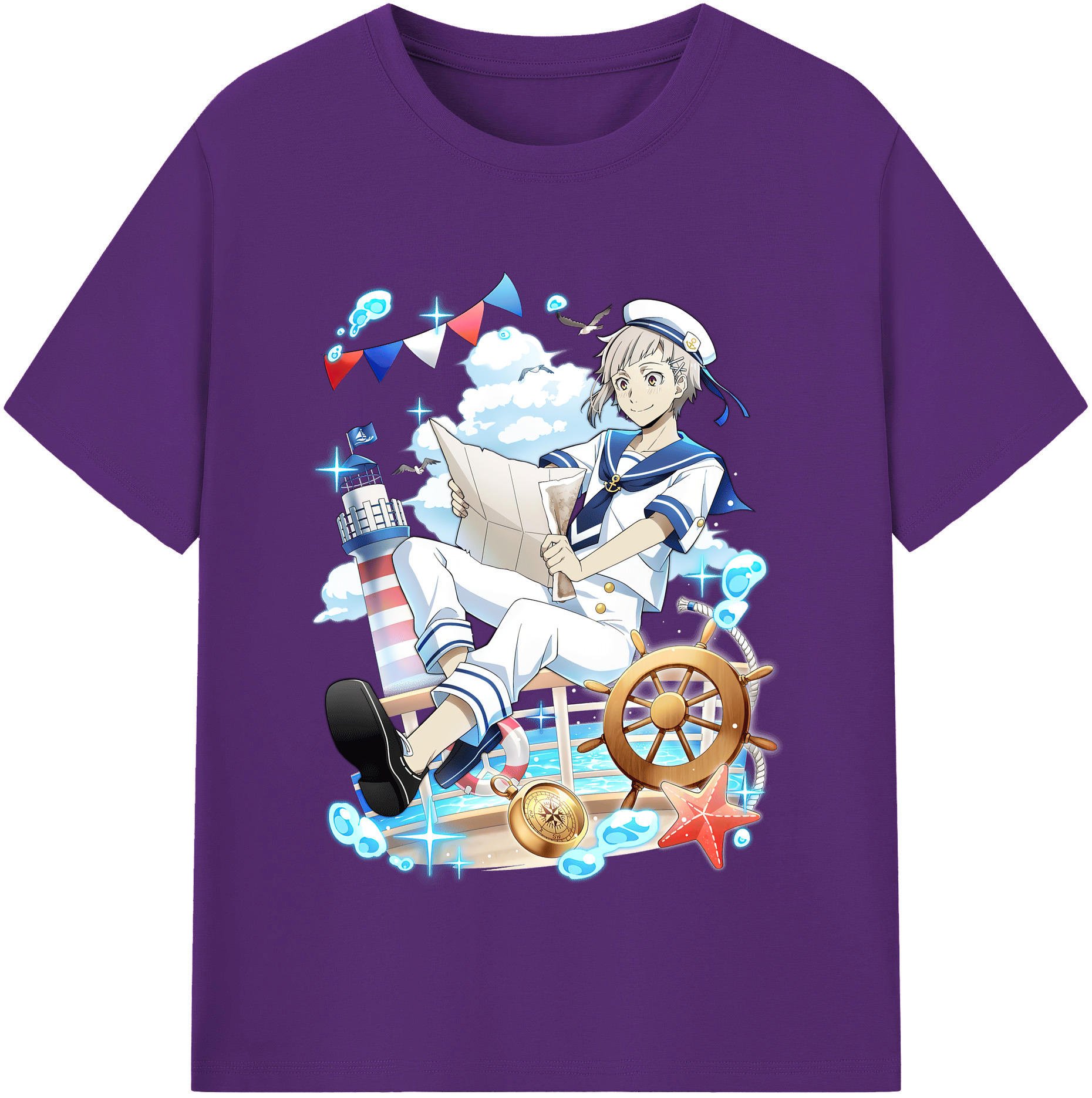 （画像用） 文豪ストレイドッグス Bungo Stray Dogs 綿100％半袖Tシャツ（フロントプリント）