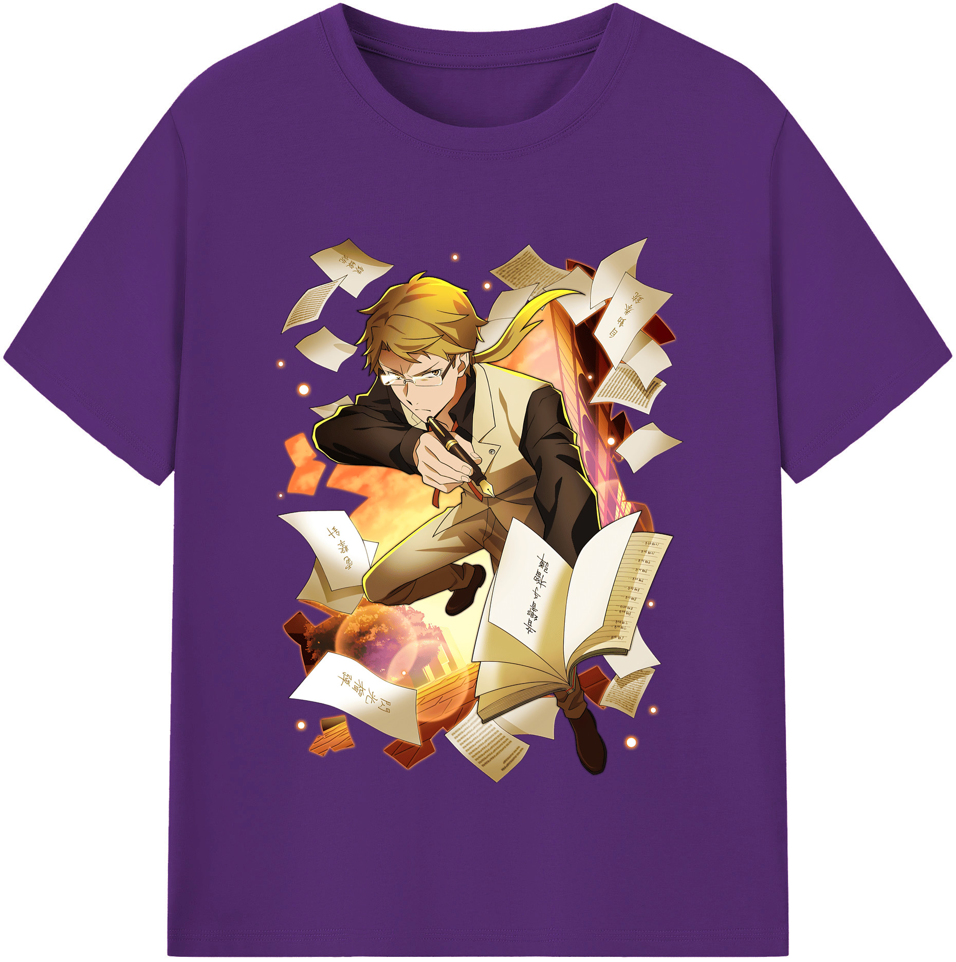 （画像用） 文豪ストレイドッグス Bungo Stray Dogs 綿100％半袖Tシャツ（フロントプリント）