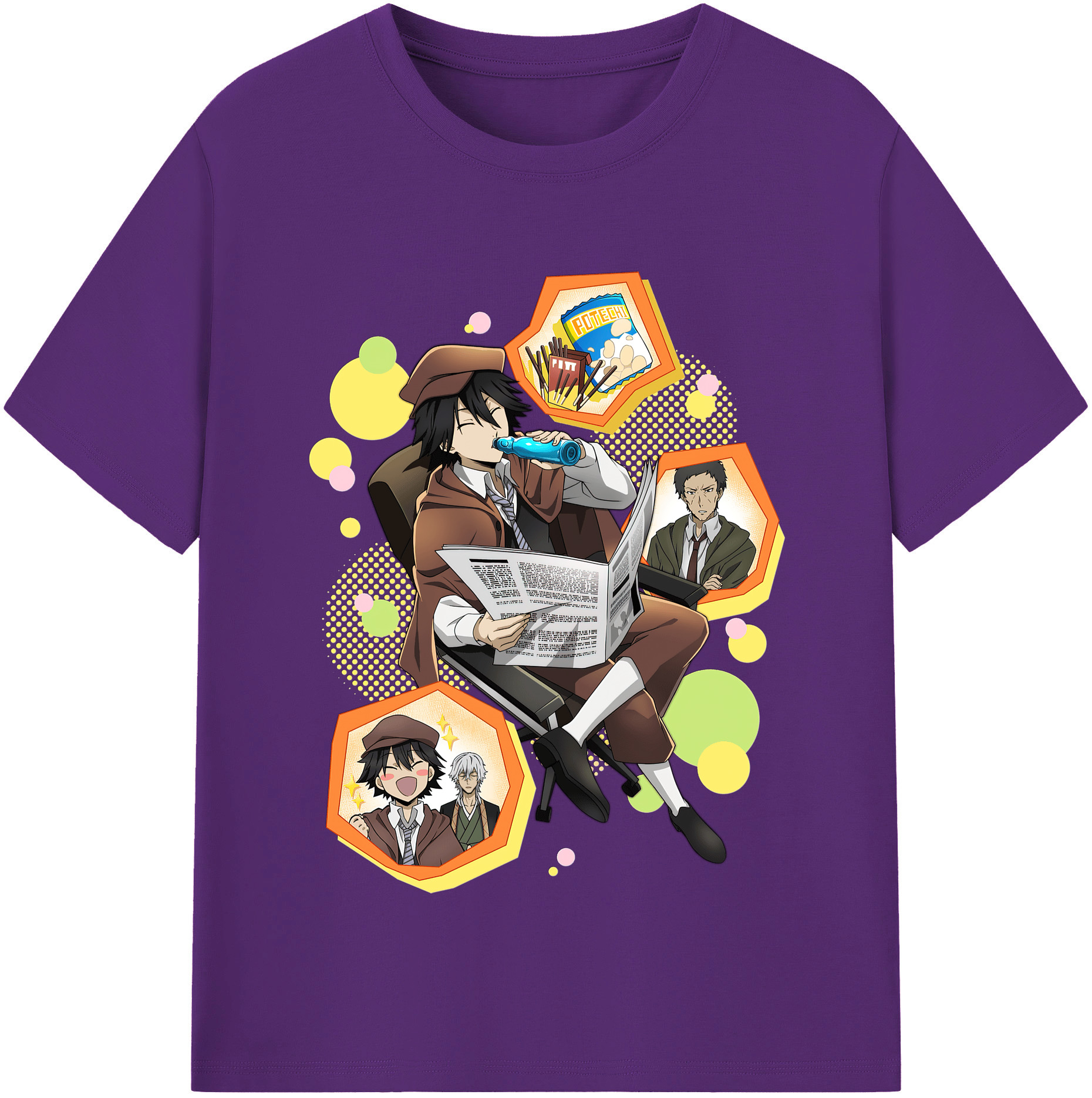 （画像用） 文豪ストレイドッグス Bungo Stray Dogs 綿100％半袖Tシャツ（フロントプリント）