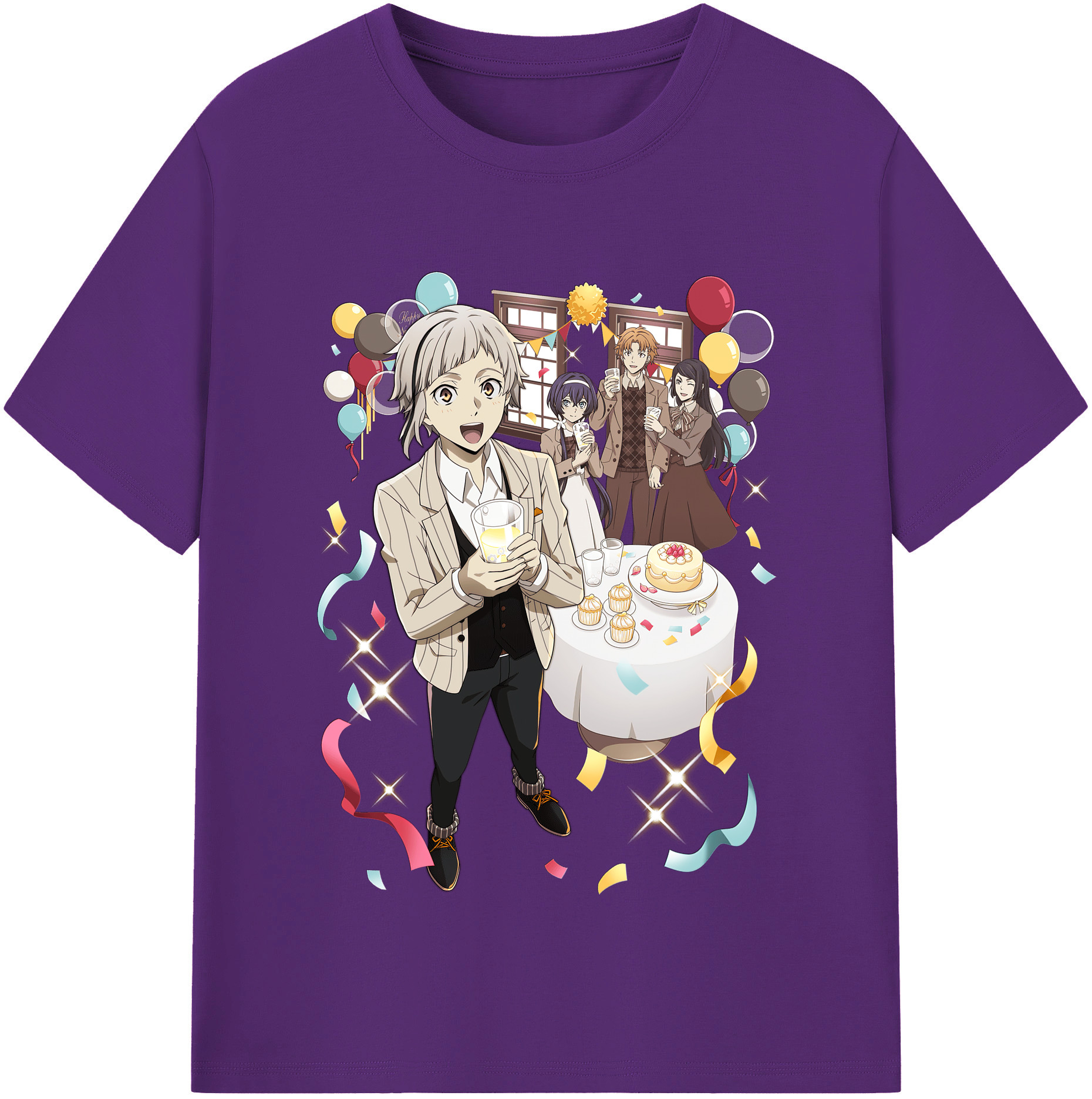 （画像用） 文豪ストレイドッグス Bungo Stray Dogs 綿100％半袖Tシャツ（フロントプリント）