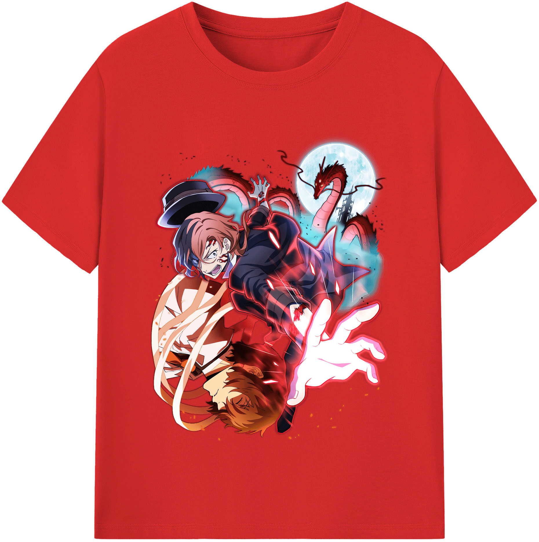 （画像用） 文豪ストレイドッグス Bungo Stray Dogs 綿100％半袖Tシャツ（フロントプリント）