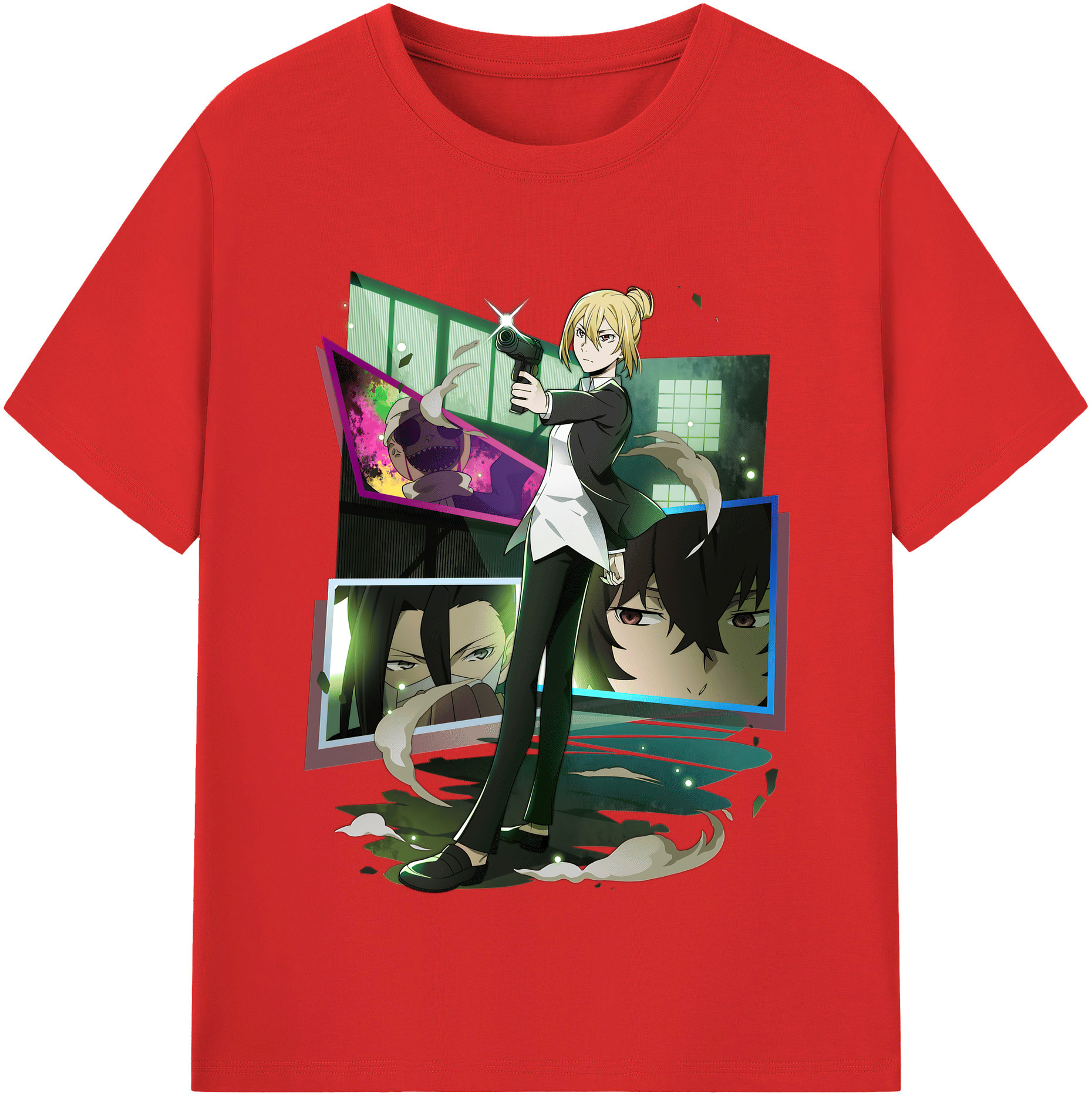 （画像用） 文豪ストレイドッグス Bungo Stray Dogs 綿100％半袖Tシャツ（フロントプリント）