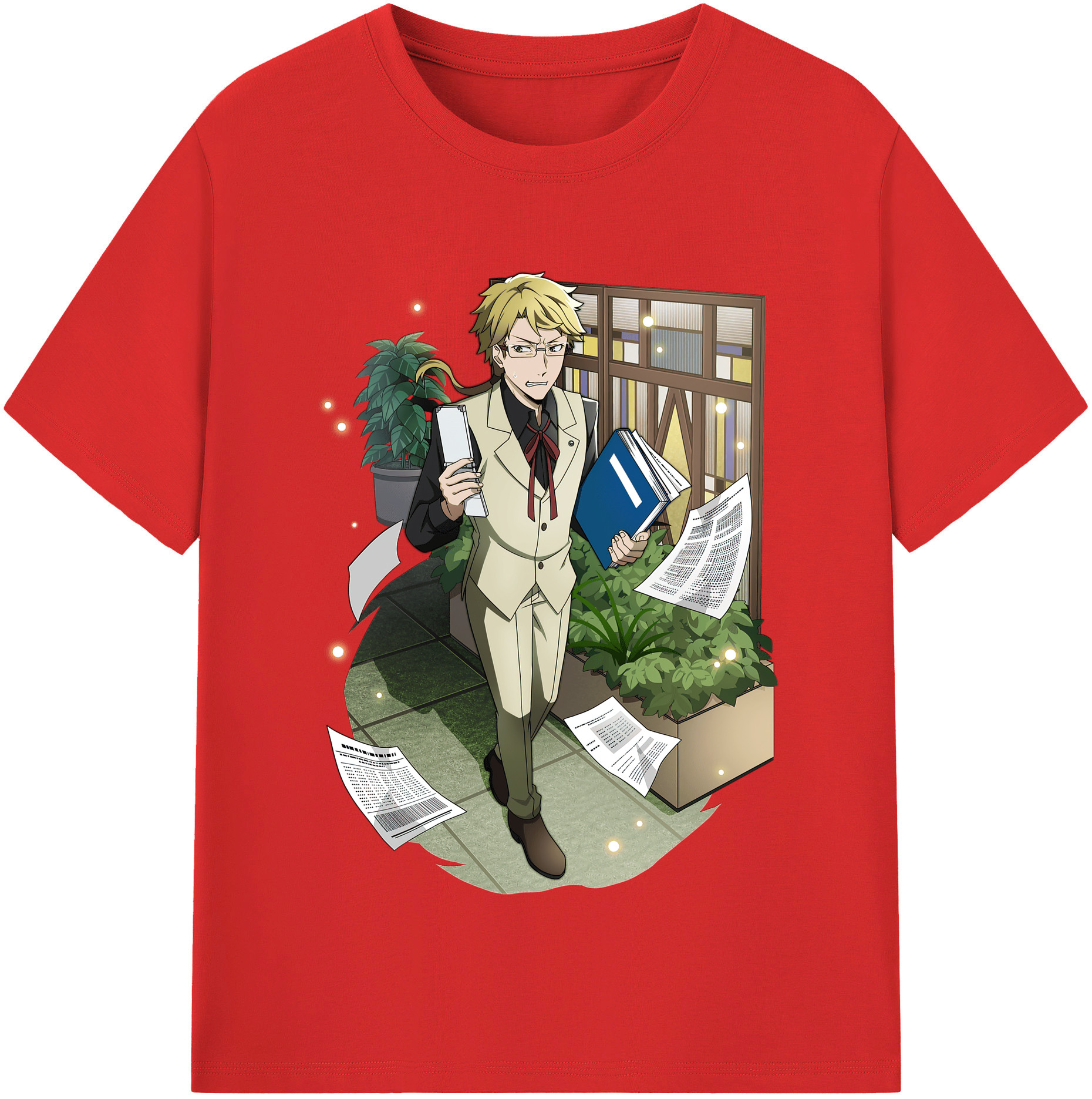 （画像用） 文豪ストレイドッグス Bungo Stray Dogs 綿100％半袖Tシャツ（フロントプリント）