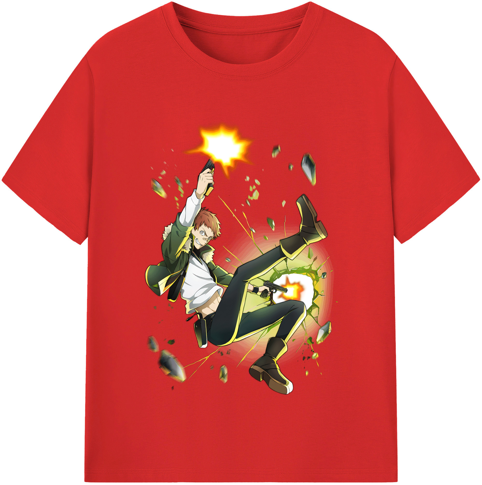（画像用） 文豪ストレイドッグス Bungo Stray Dogs 綿100％半袖Tシャツ（フロントプリント）