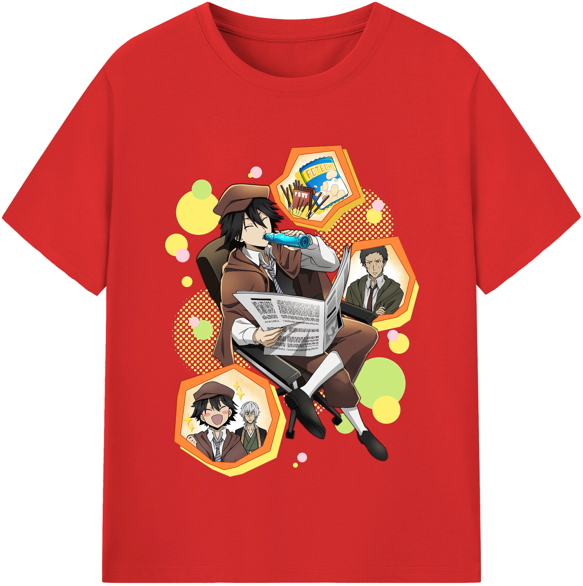 （画像用） 文豪ストレイドッグス Bungo Stray Dogs 綿100％半袖Tシャツ（フロントプリント）