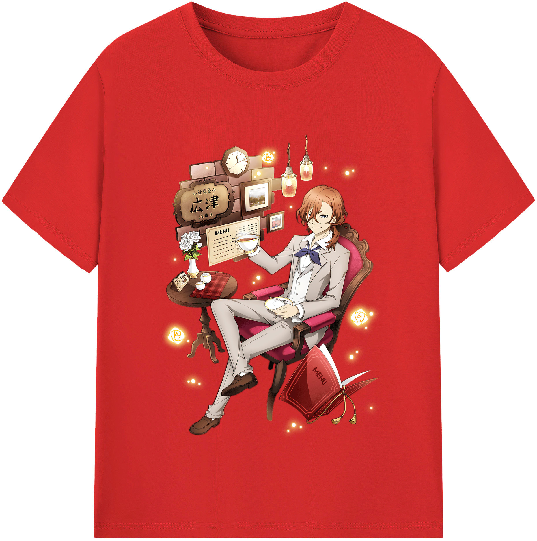 （画像用） 文豪ストレイドッグス Bungo Stray Dogs 綿100％半袖Tシャツ（フロントプリント）
