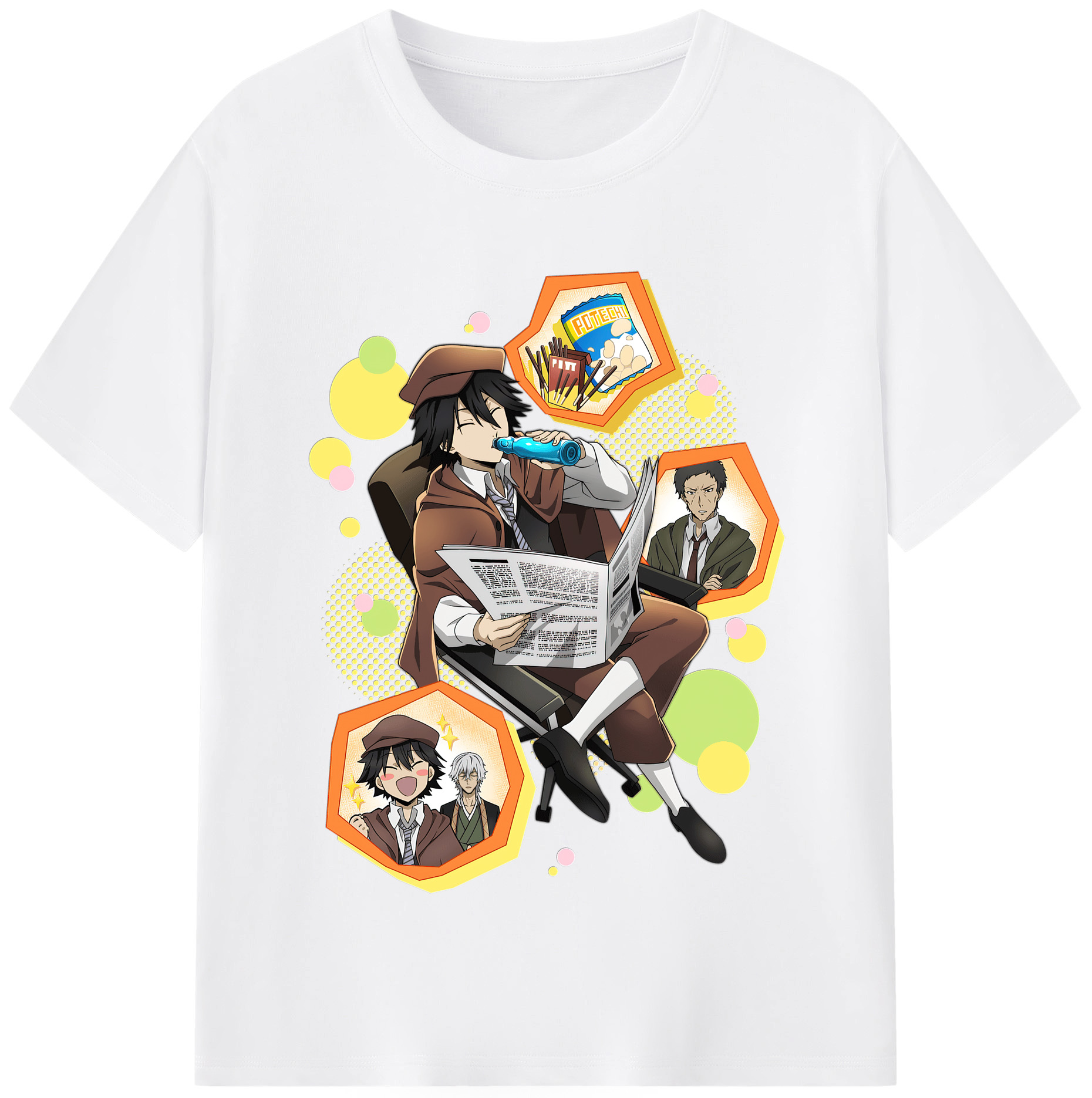 （画像用） 文豪ストレイドッグス Bungo Stray Dogs 綿100％半袖Tシャツ（フロントプリント）