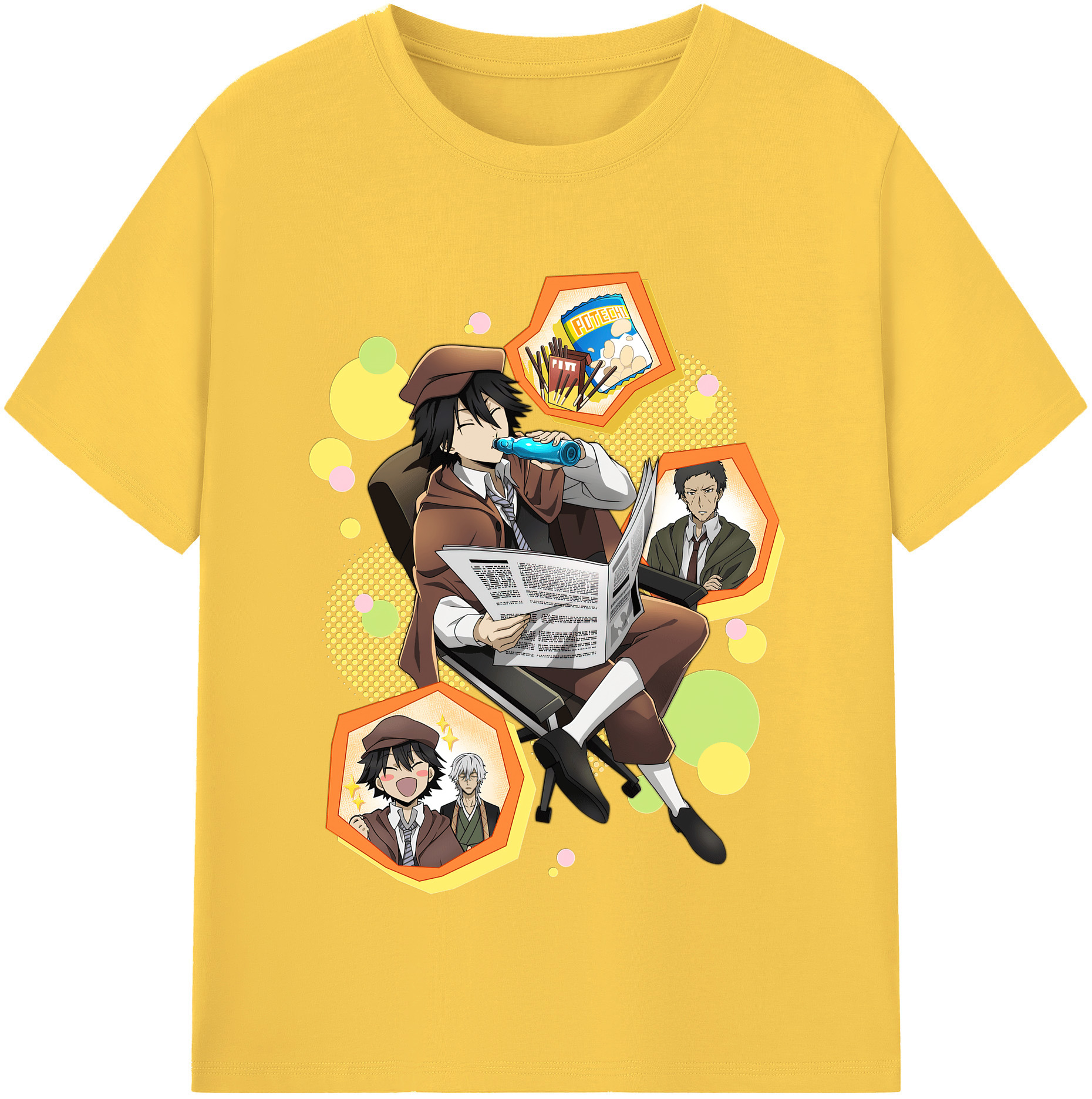 （画像用） 文豪ストレイドッグス Bungo Stray Dogs 綿100％半袖Tシャツ（フロントプリント）