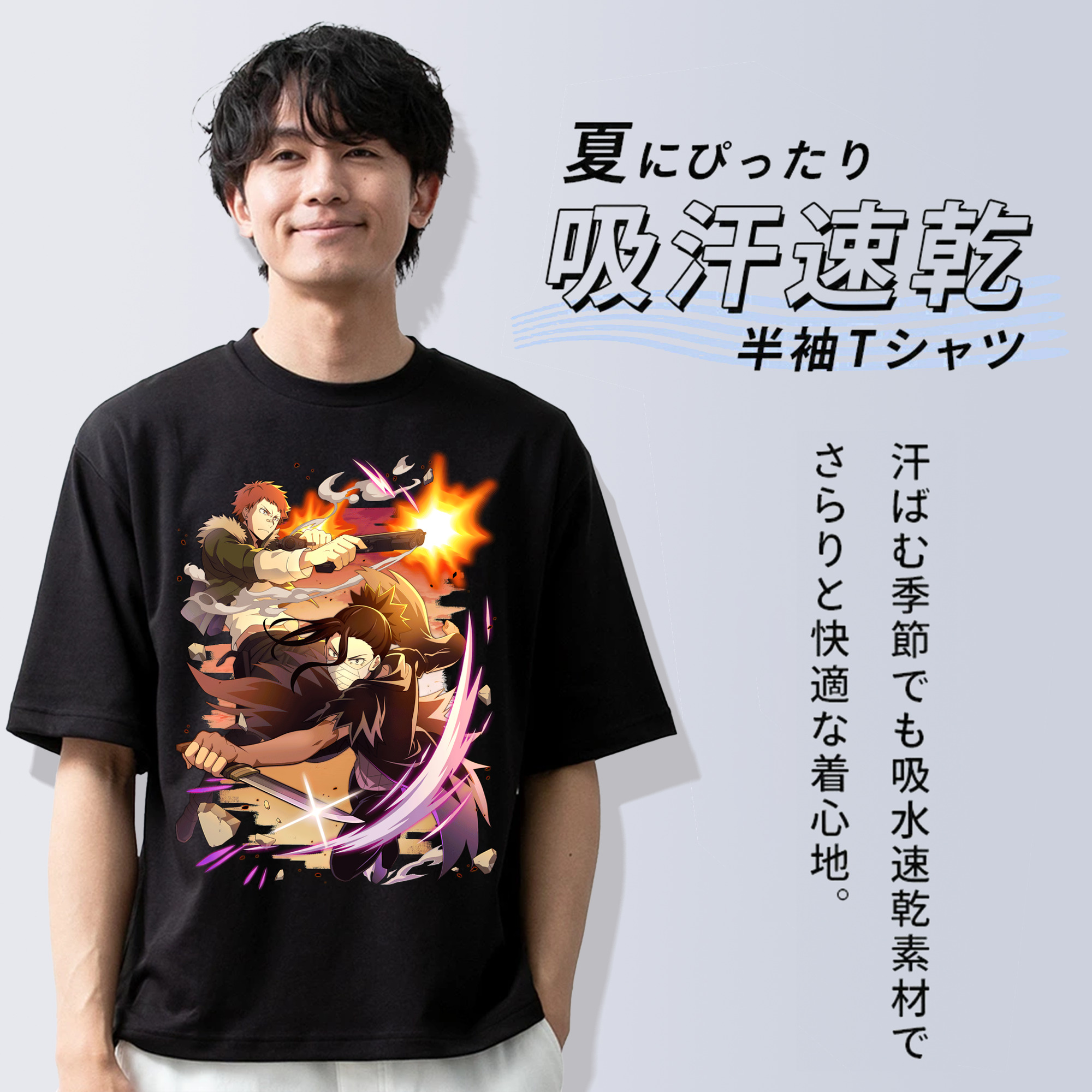 文豪ストレイドッグス Bungo Stray Dogs 綿100％半袖Tシャツ（フロントプリント）