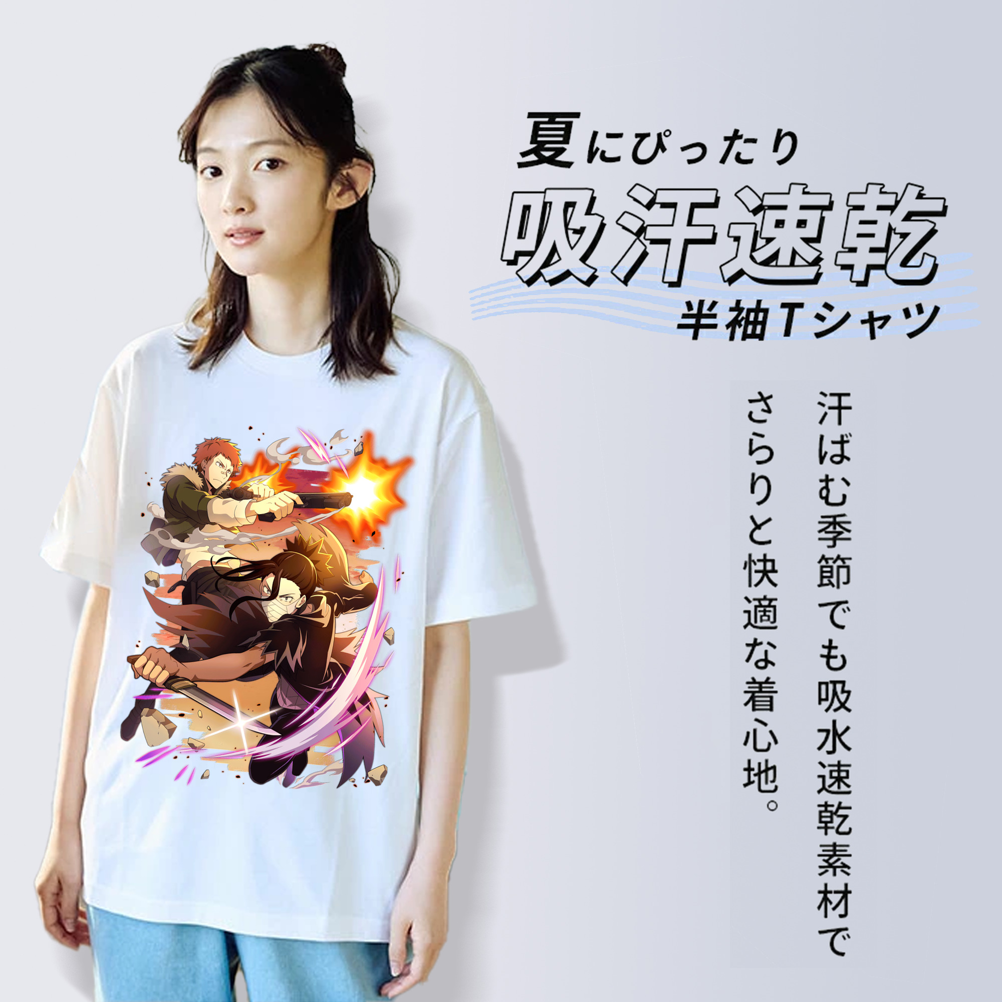 文豪ストレイドッグス Bungo Stray Dogs 綿100％半袖Tシャツ（フロントプリント）
