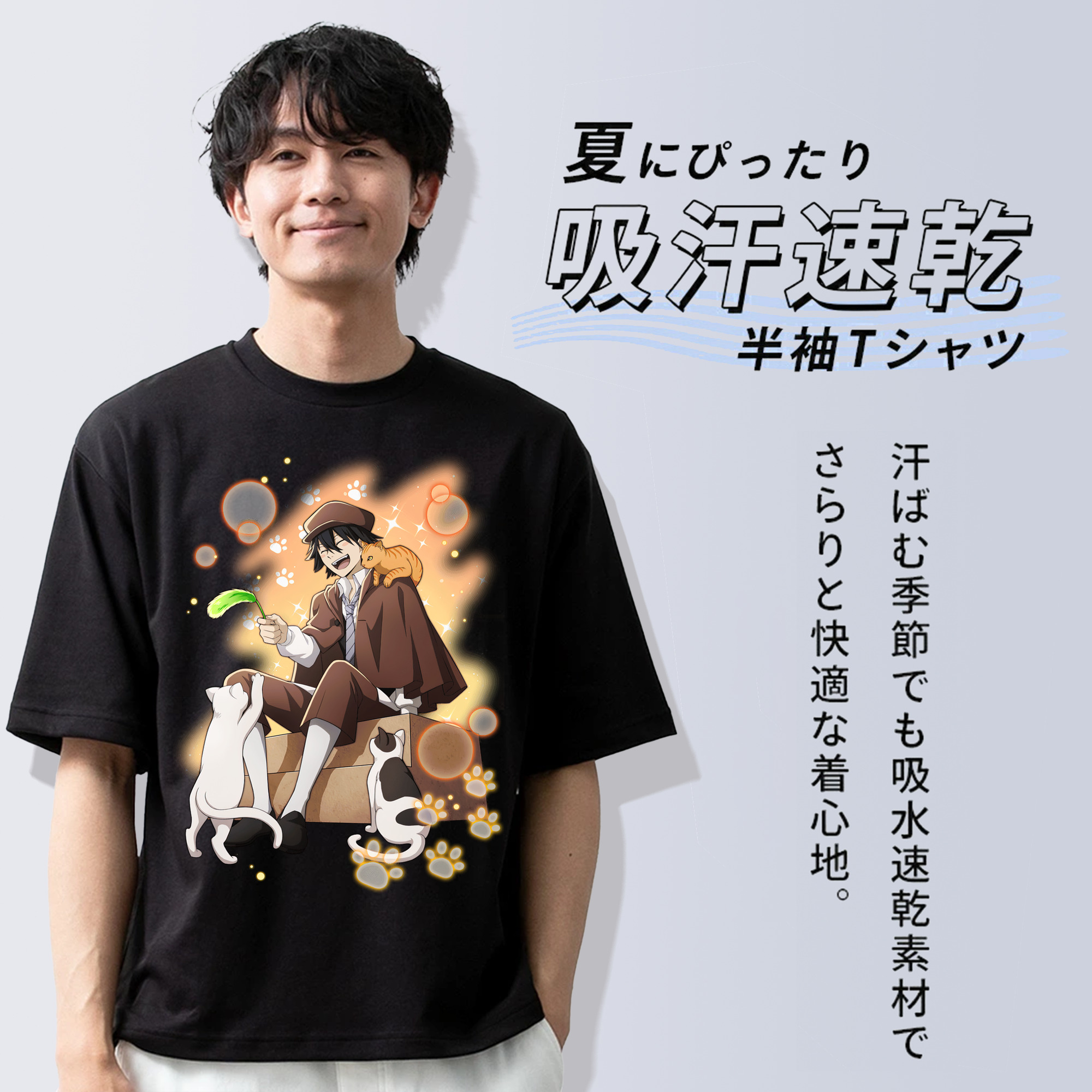 文豪ストレイドッグス Bungo Stray Dogs 綿100％半袖Tシャツ（フロントプリント）