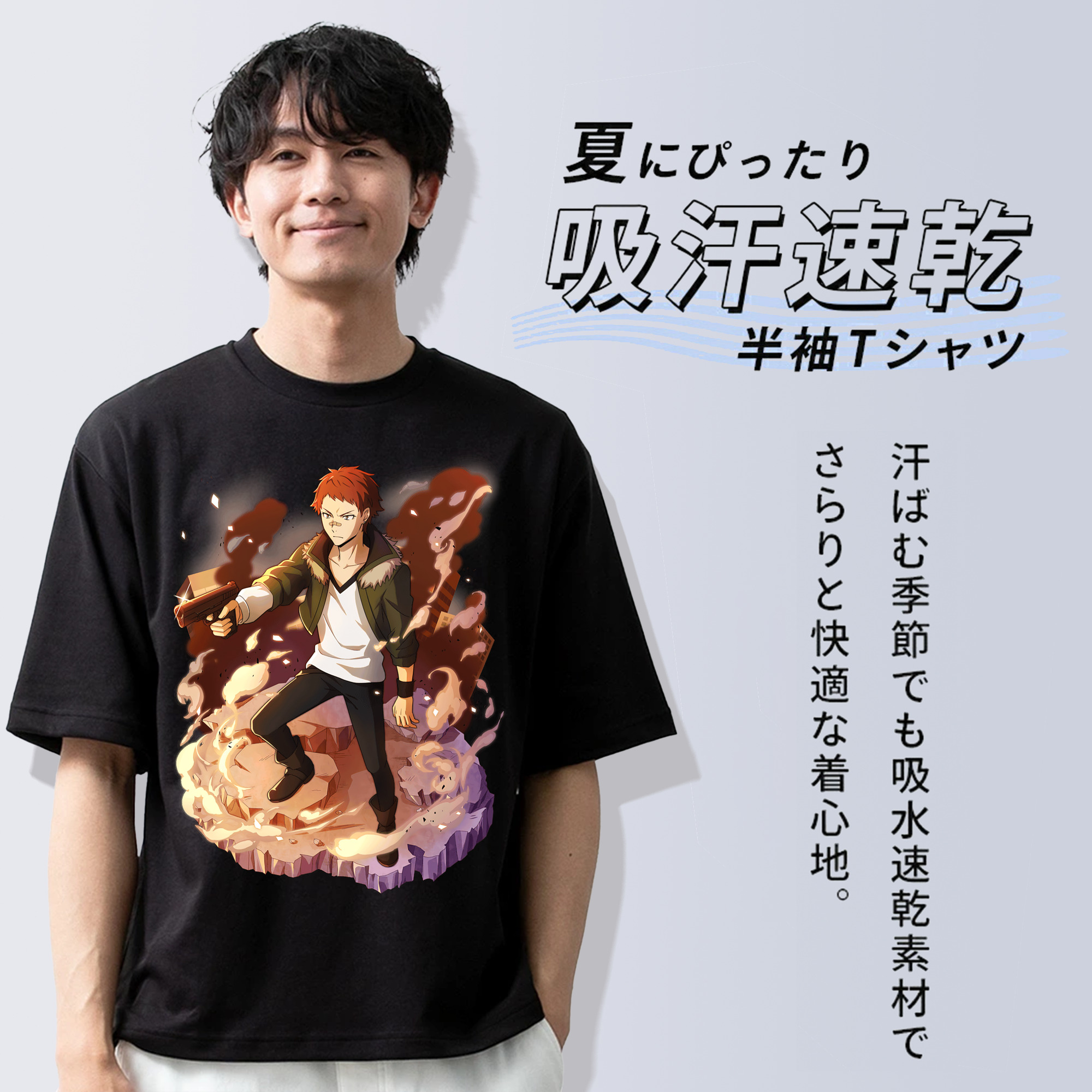 文豪ストレイドッグス Bungo Stray Dogs 綿100％半袖Tシャツ（フロントプリント）