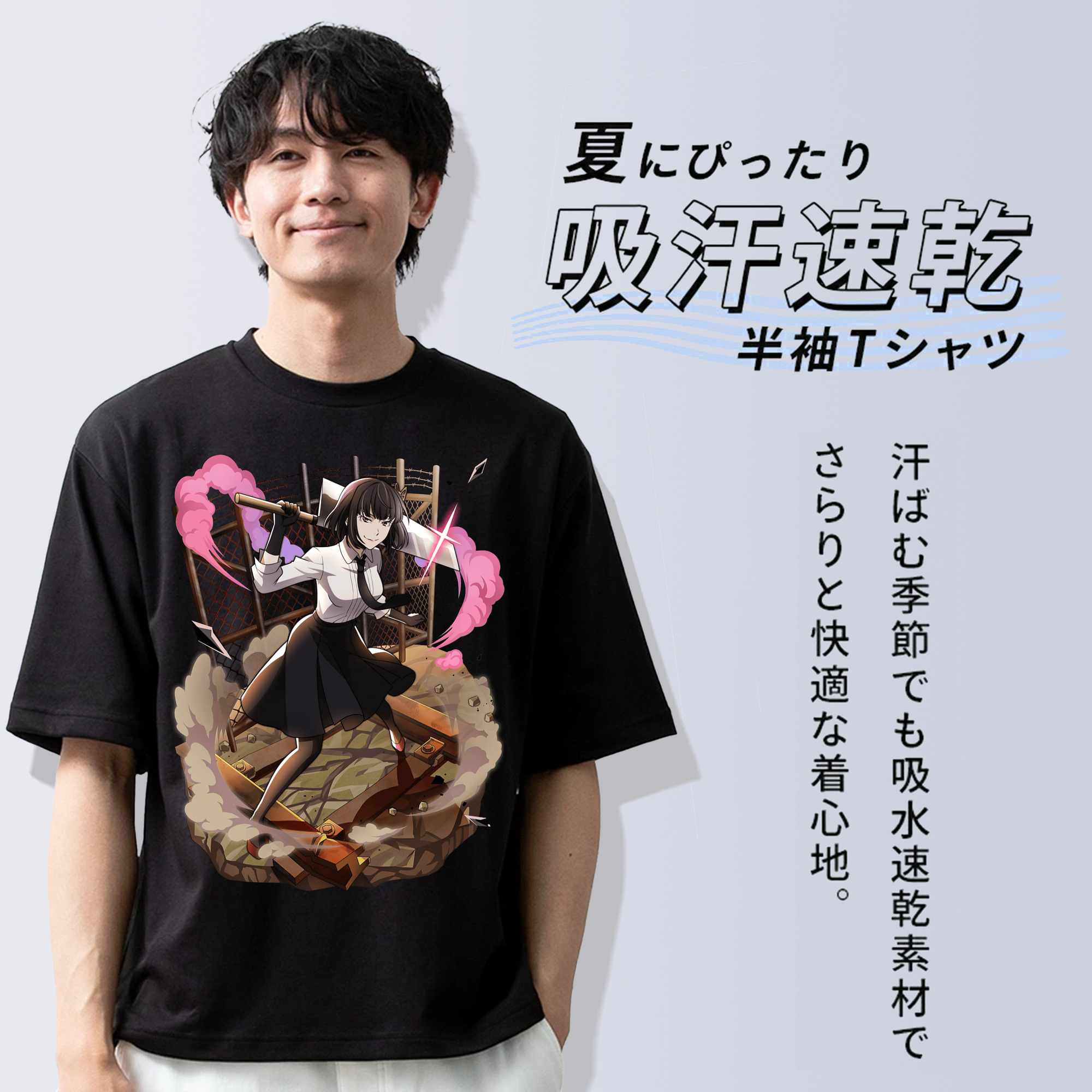文豪ストレイドッグス Bungo Stray Dogs 綿100％半袖Tシャツ（フロントプリント）