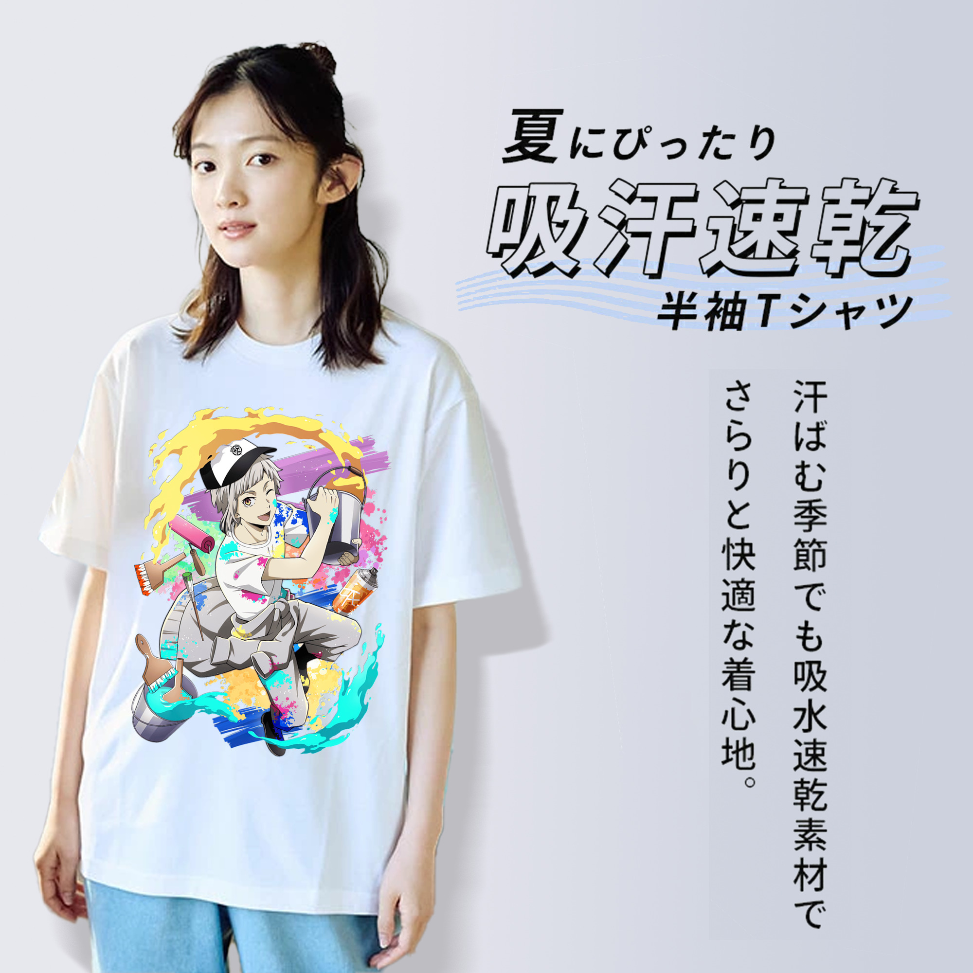文豪ストレイドッグス Bungo Stray Dogs 綿100％半袖Tシャツ（フロントプリント）
