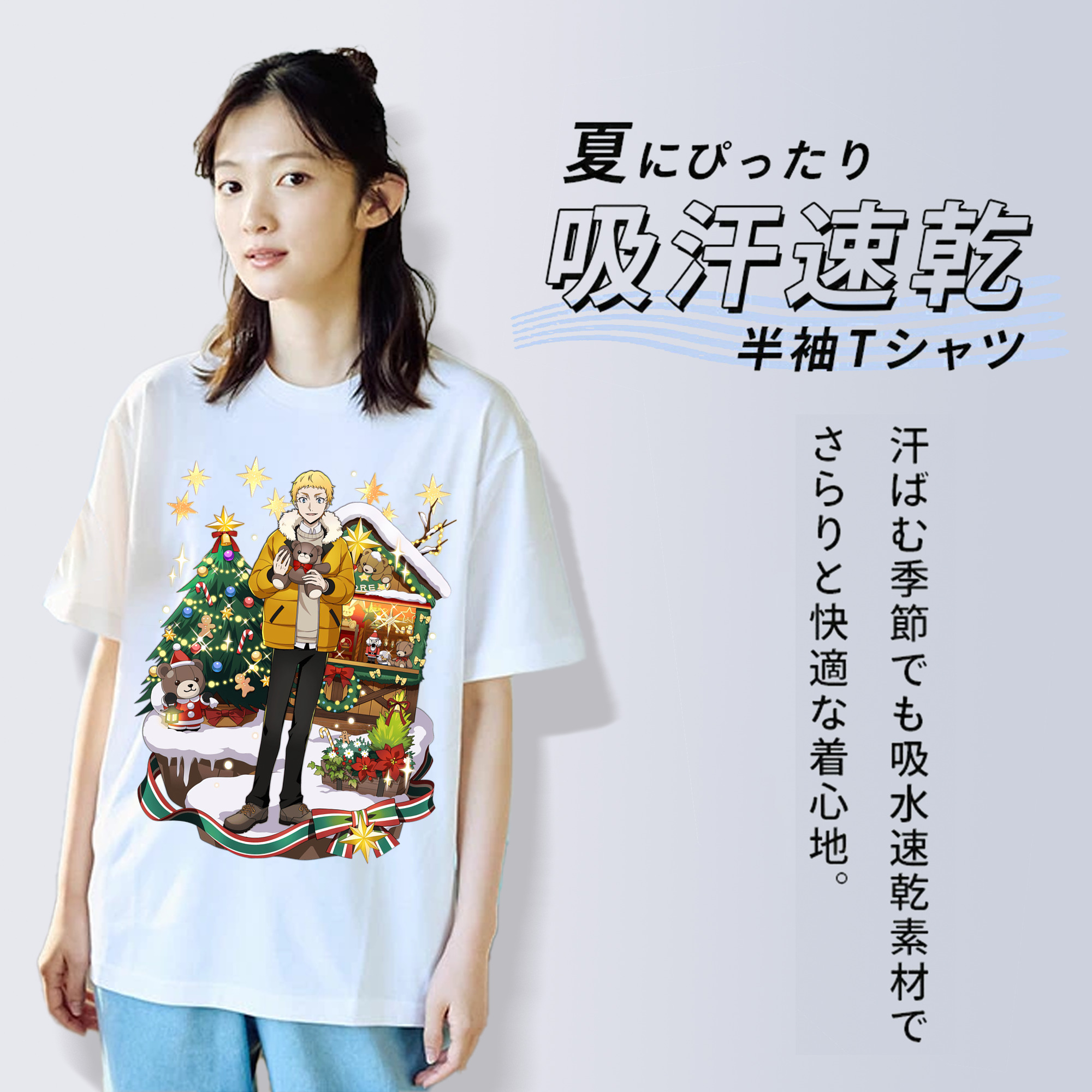 文豪ストレイドッグス Bungo Stray Dogs 綿100％半袖Tシャツ（フロントプリント）