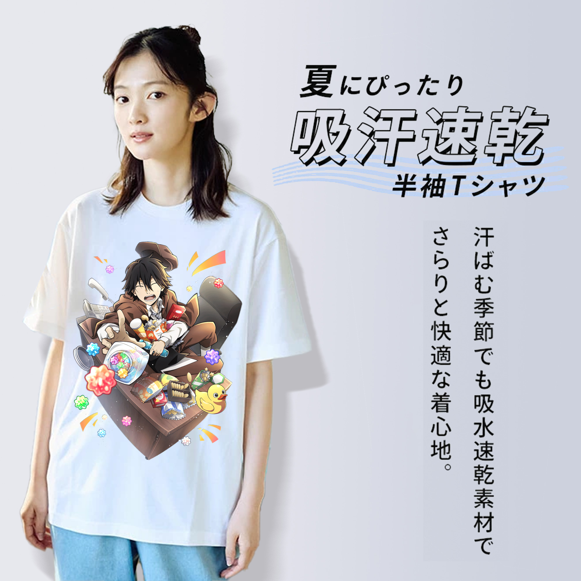 文豪ストレイドッグス Bungo Stray Dogs 綿100％半袖Tシャツ（フロントプリント）