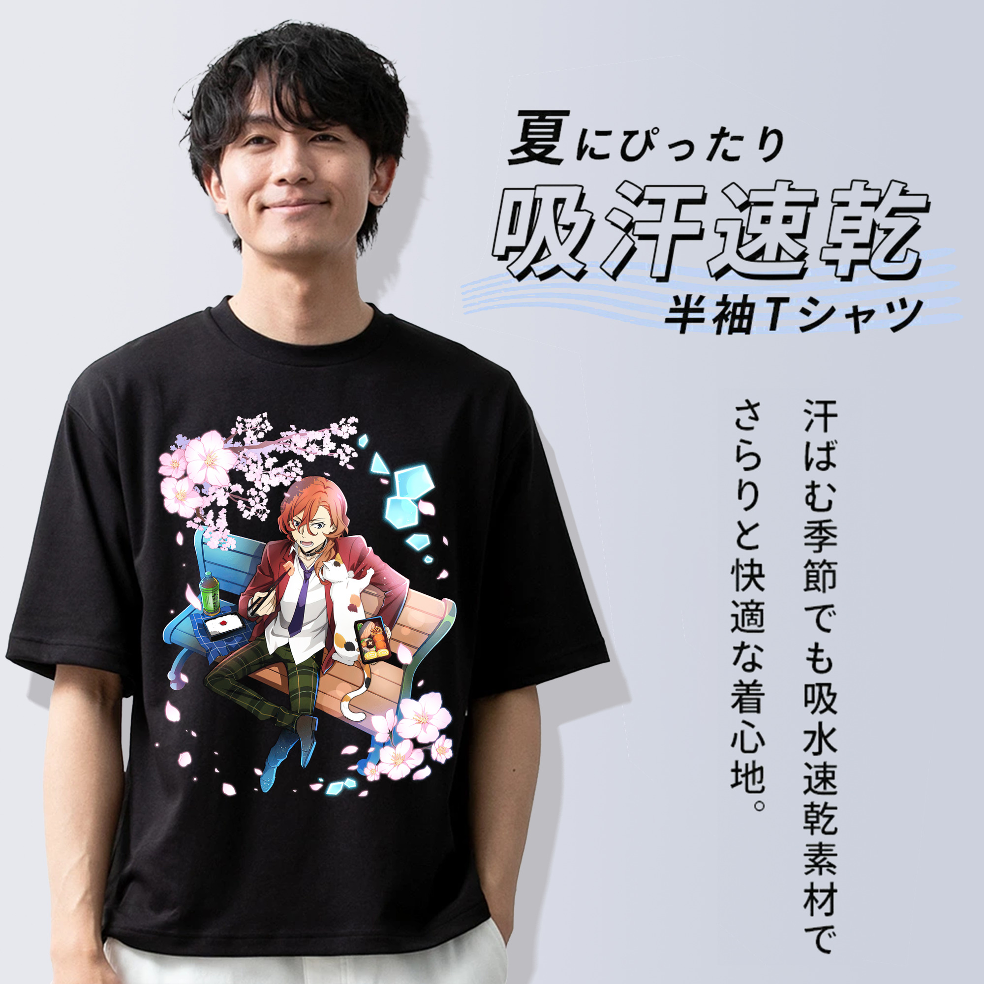文豪ストレイドッグス Bungo Stray Dogs 綿100％半袖Tシャツ（フロントプリント）