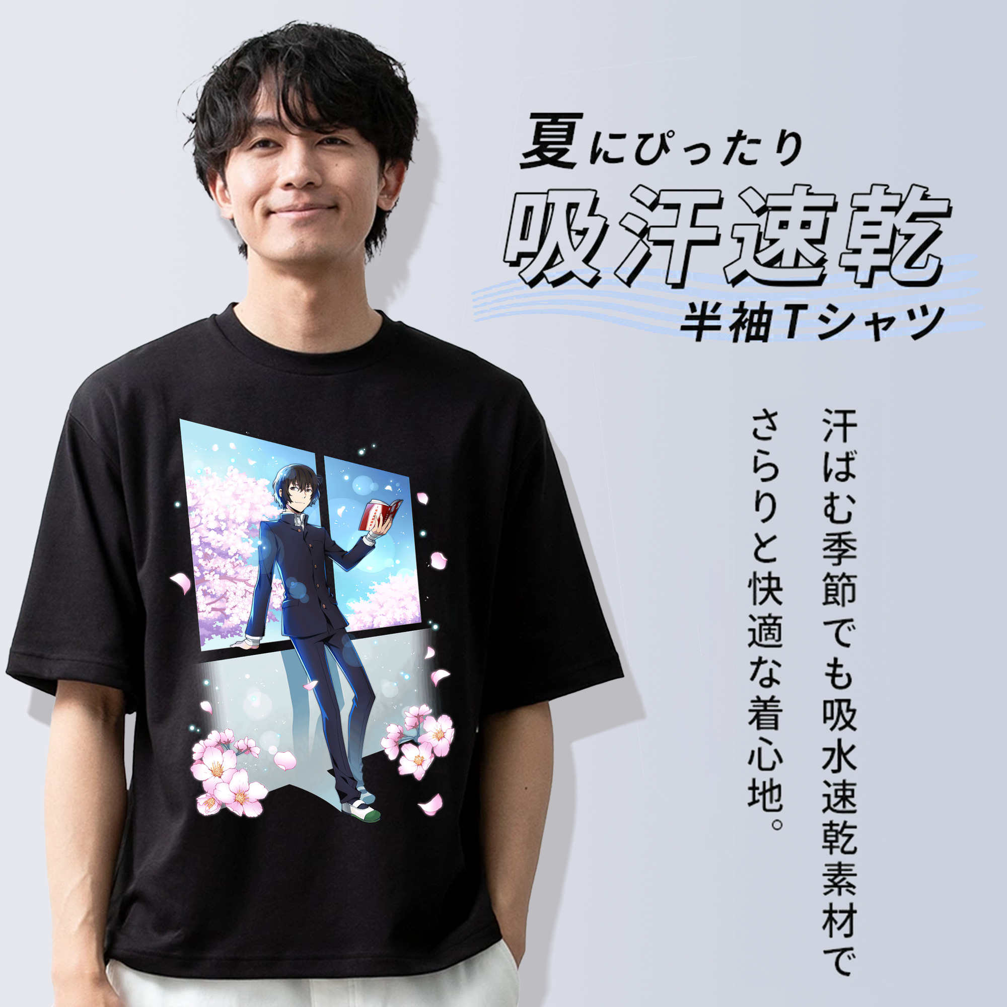文豪ストレイドッグス Bungo Stray Dogs 綿100％半袖Tシャツ（フロントプリント）