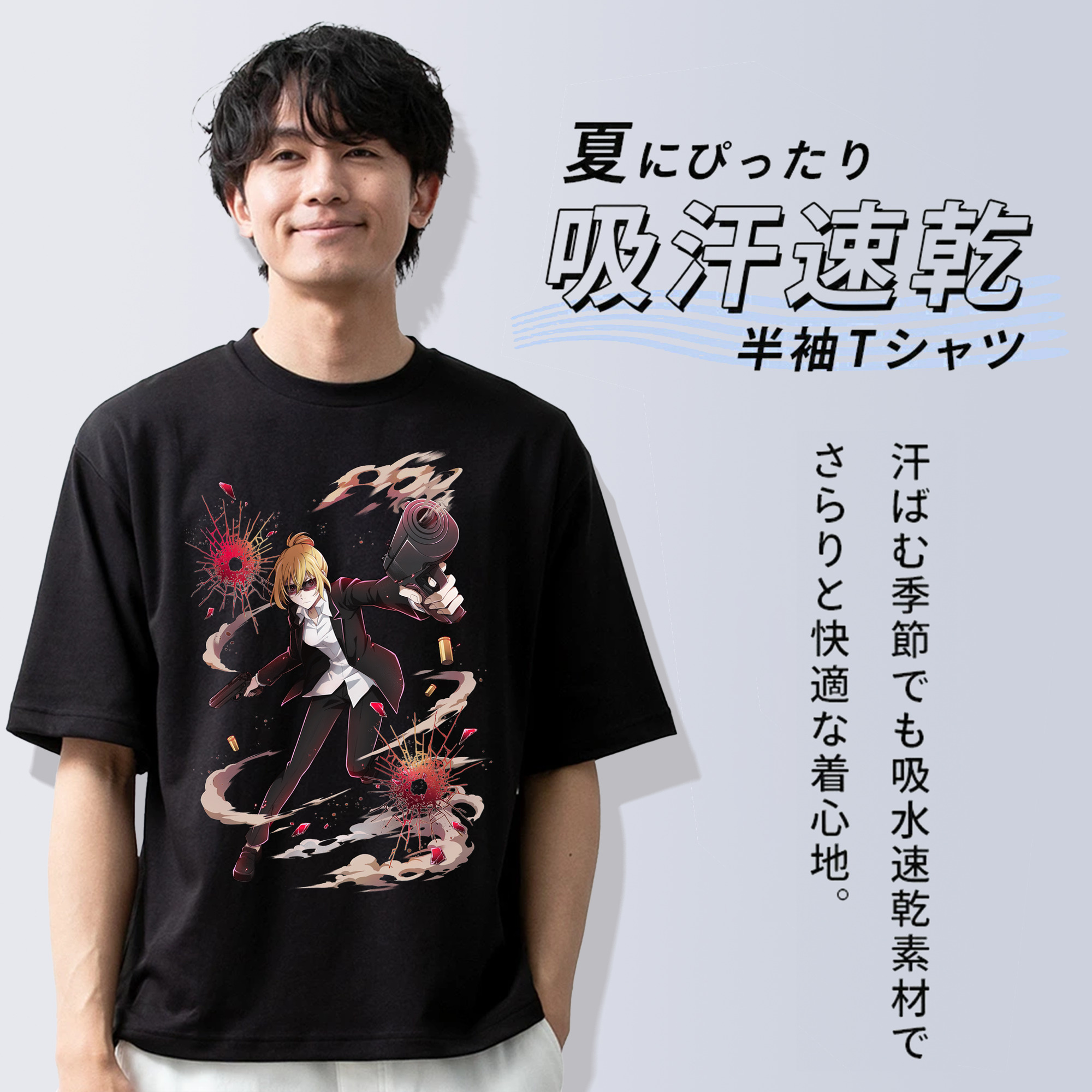 文豪ストレイドッグス Bungo Stray Dogs 綿100％半袖Tシャツ（フロントプリント）