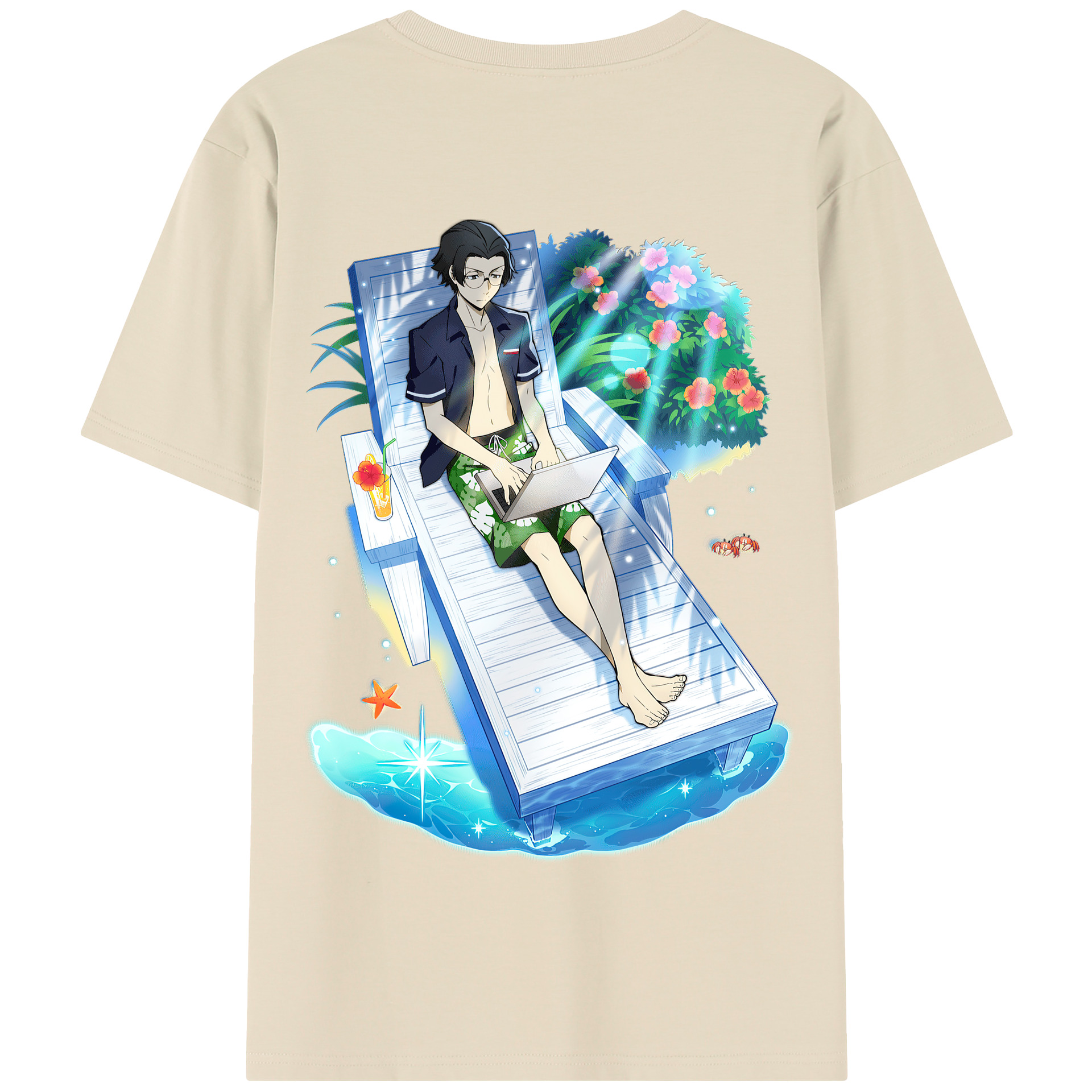 （画像用） 文豪ストレイドッグス Bungo Stray Dogs 綿100％半袖Tシャツ（背面プリント）