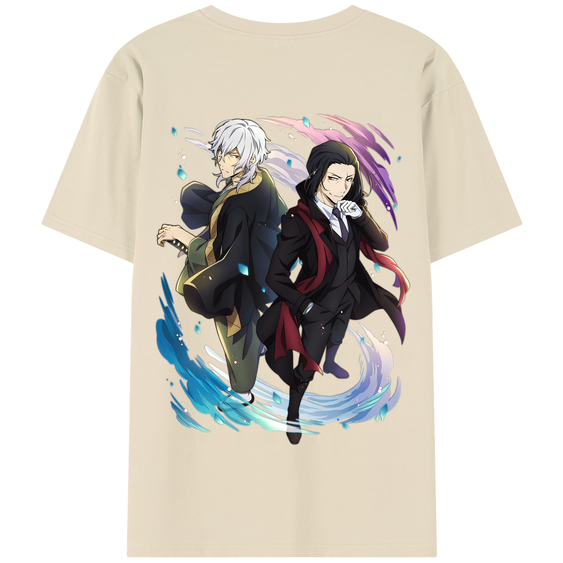 （画像用） 文豪ストレイドッグス Bungo Stray Dogs 綿100％半袖Tシャツ（背面プリント）