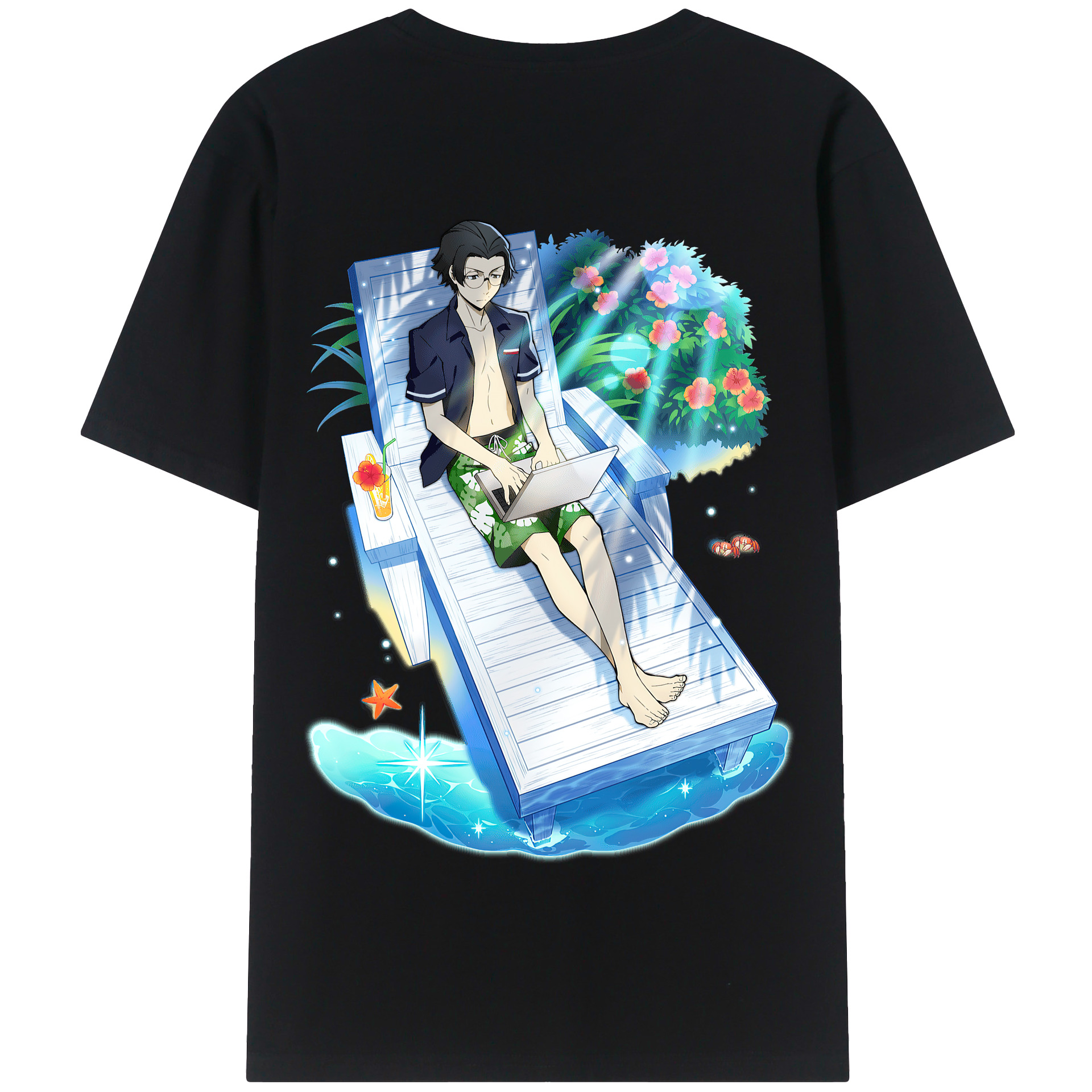 （画像用） 文豪ストレイドッグス Bungo Stray Dogs 綿100％半袖Tシャツ（背面プリント）