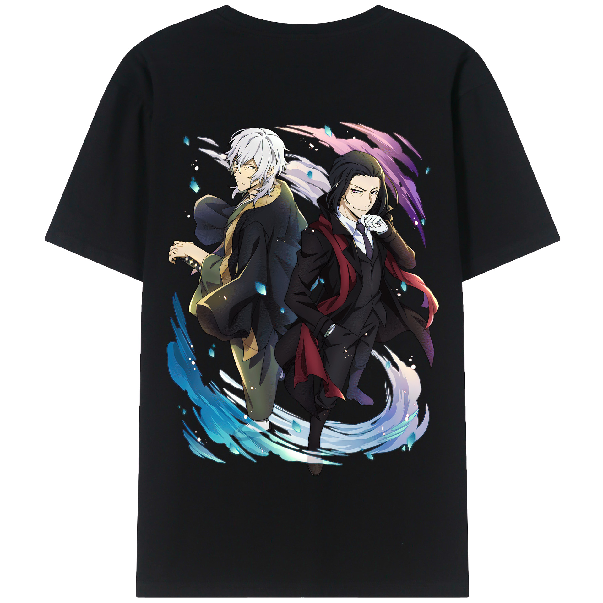 （画像用） 文豪ストレイドッグス Bungo Stray Dogs 綿100％半袖Tシャツ（背面プリント）