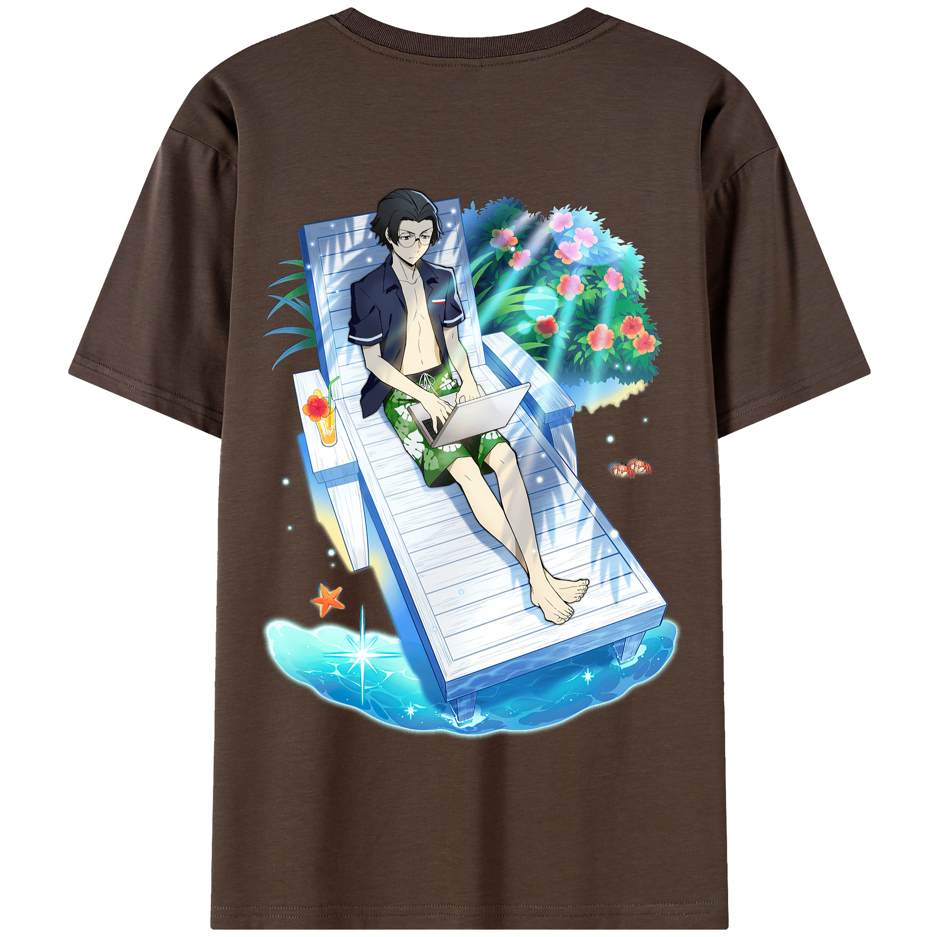 （画像用） 文豪ストレイドッグス Bungo Stray Dogs 綿100％半袖Tシャツ（背面プリント）