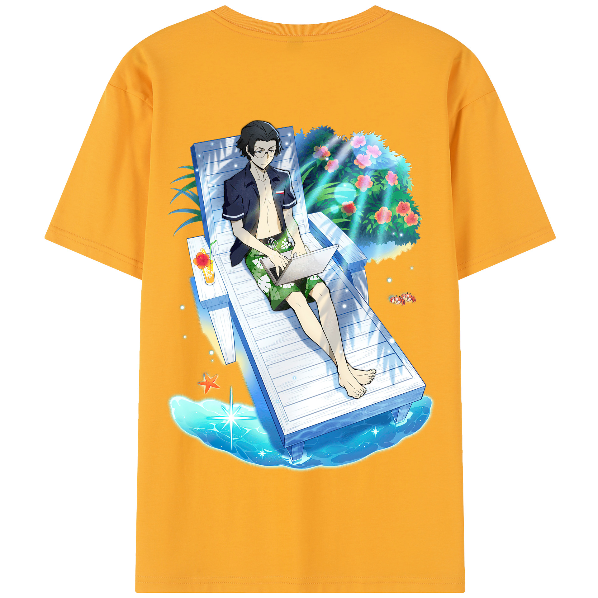 （画像用） 文豪ストレイドッグス Bungo Stray Dogs 綿100％半袖Tシャツ（背面プリント）