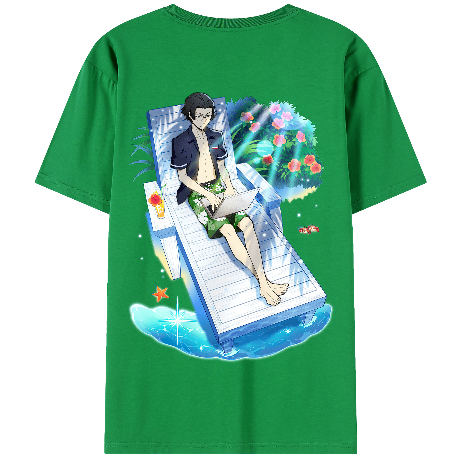 （画像用） 文豪ストレイドッグス Bungo Stray Dogs 綿100％半袖Tシャツ（背面プリント）