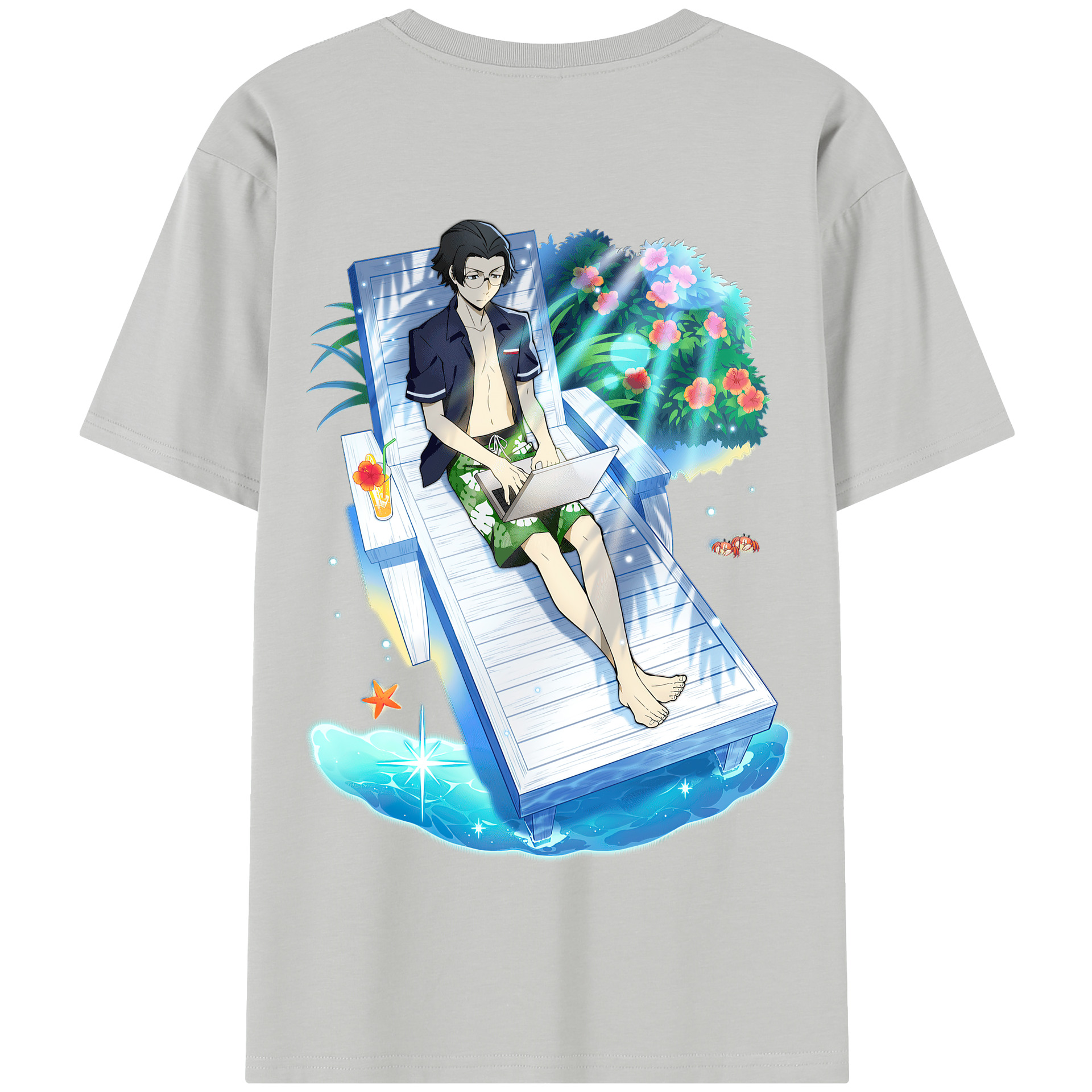 （画像用） 文豪ストレイドッグス Bungo Stray Dogs 綿100％半袖Tシャツ（背面プリント）